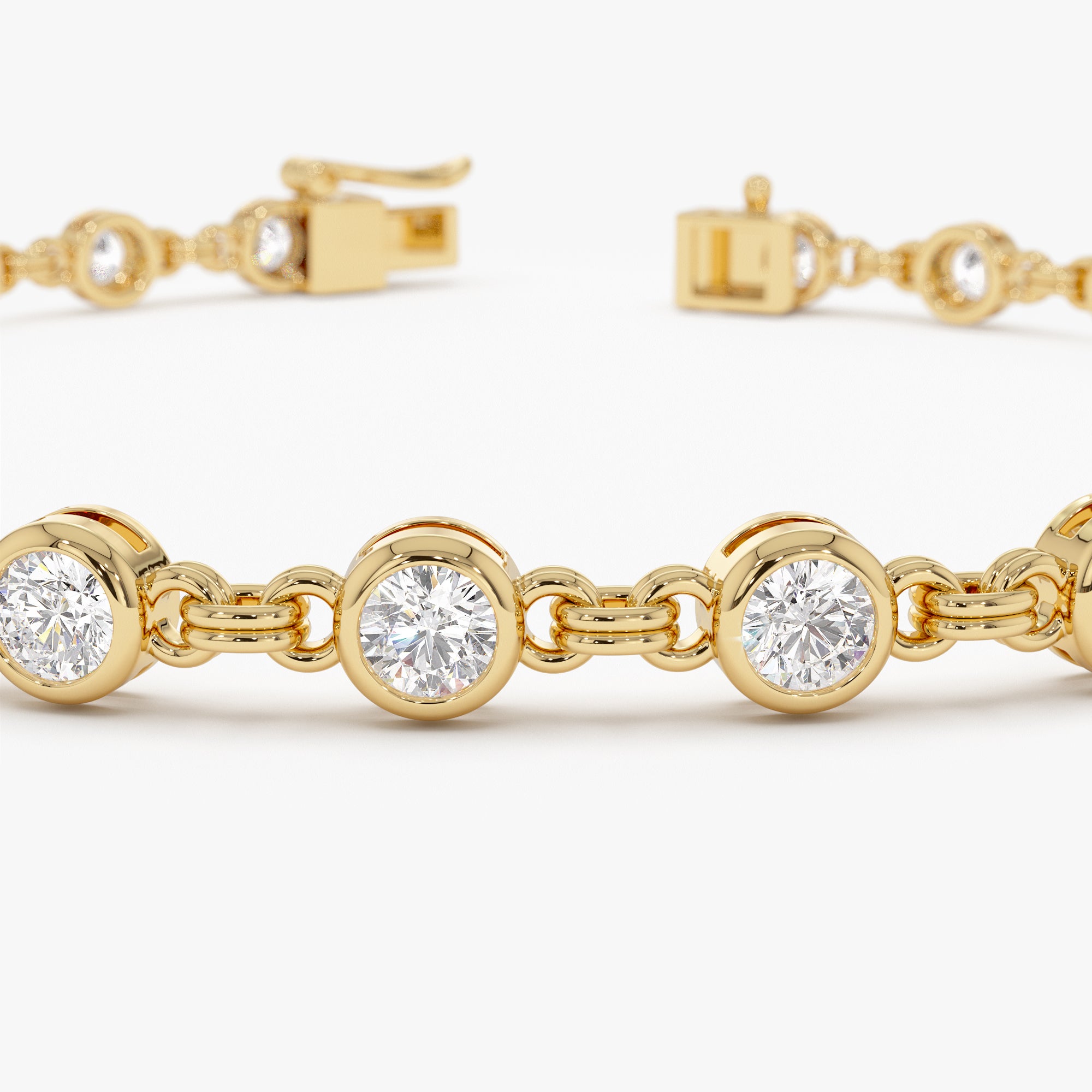 OBFJ0544 - 2.00 CTW 14k Bezel Setting Lab Grown Diamond Tennis Bracelet - Isla 10