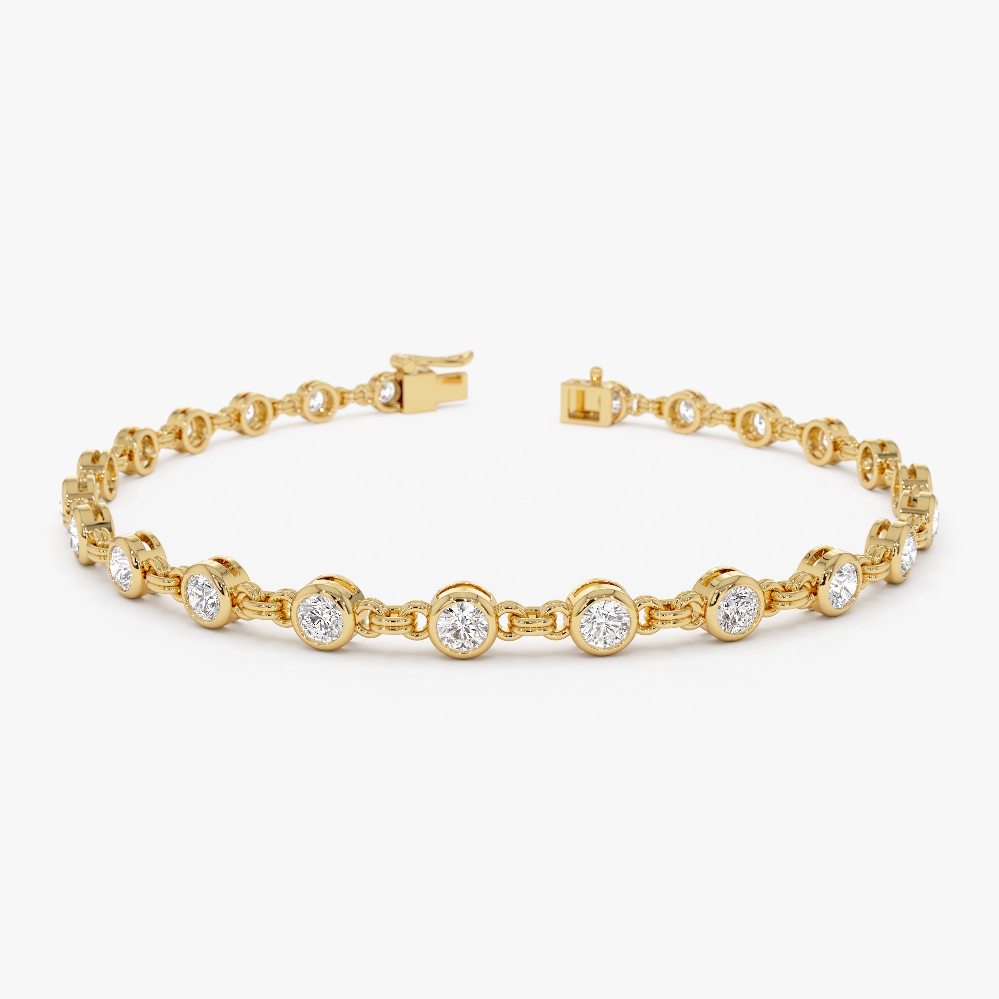 OBFJ0544 - 2.00 CTW 14k Bezel Setting Lab Grown Diamond Tennis Bracelet - Isla 1