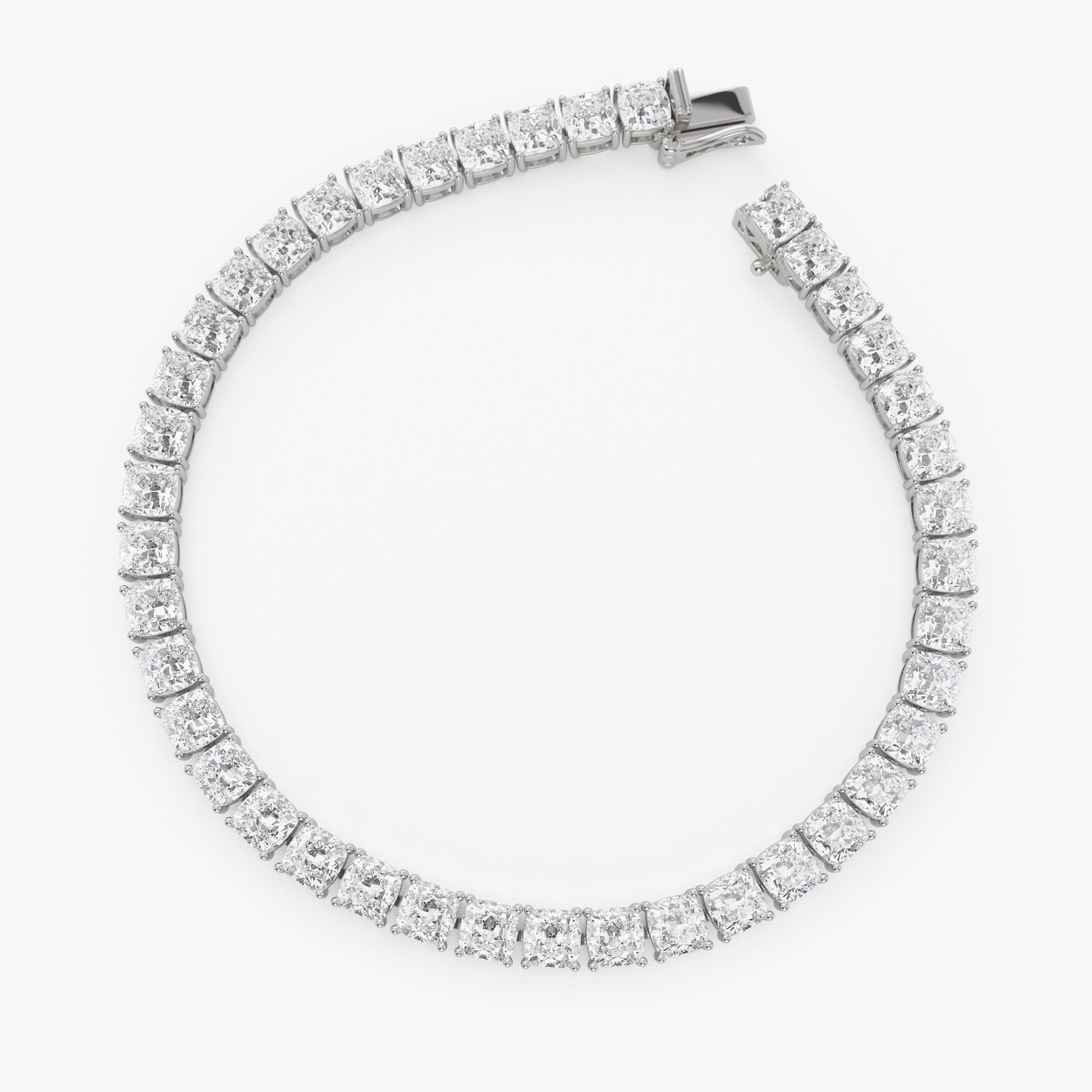 OBFJ0089 - 15.75 ctw 14k Lab Grown Cushion Cut Diamond Tennis Bracelet - Erin 5