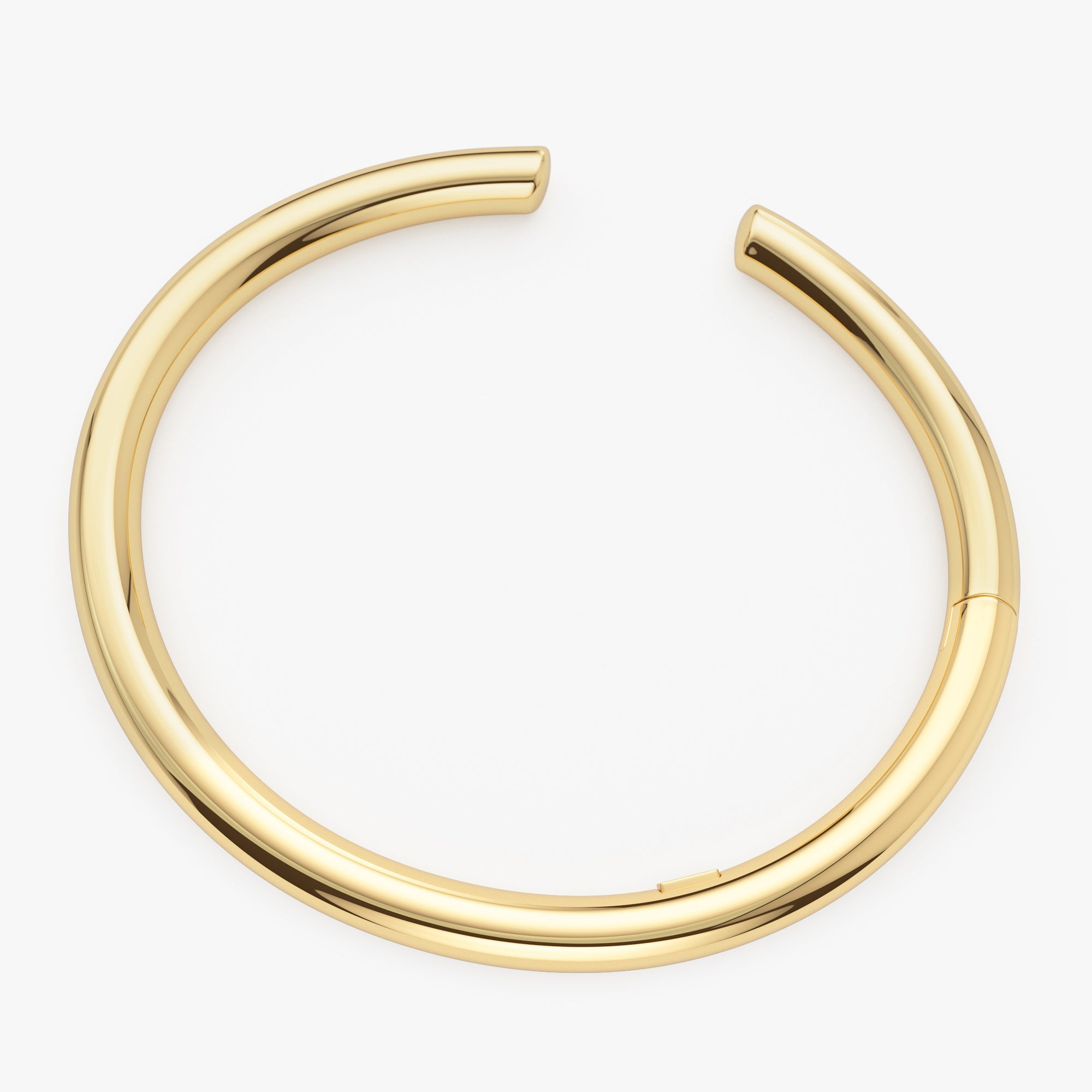 OBFJ0450 - 14K Gold 5MM Thick Open Cuff Bangle Bracelet 5