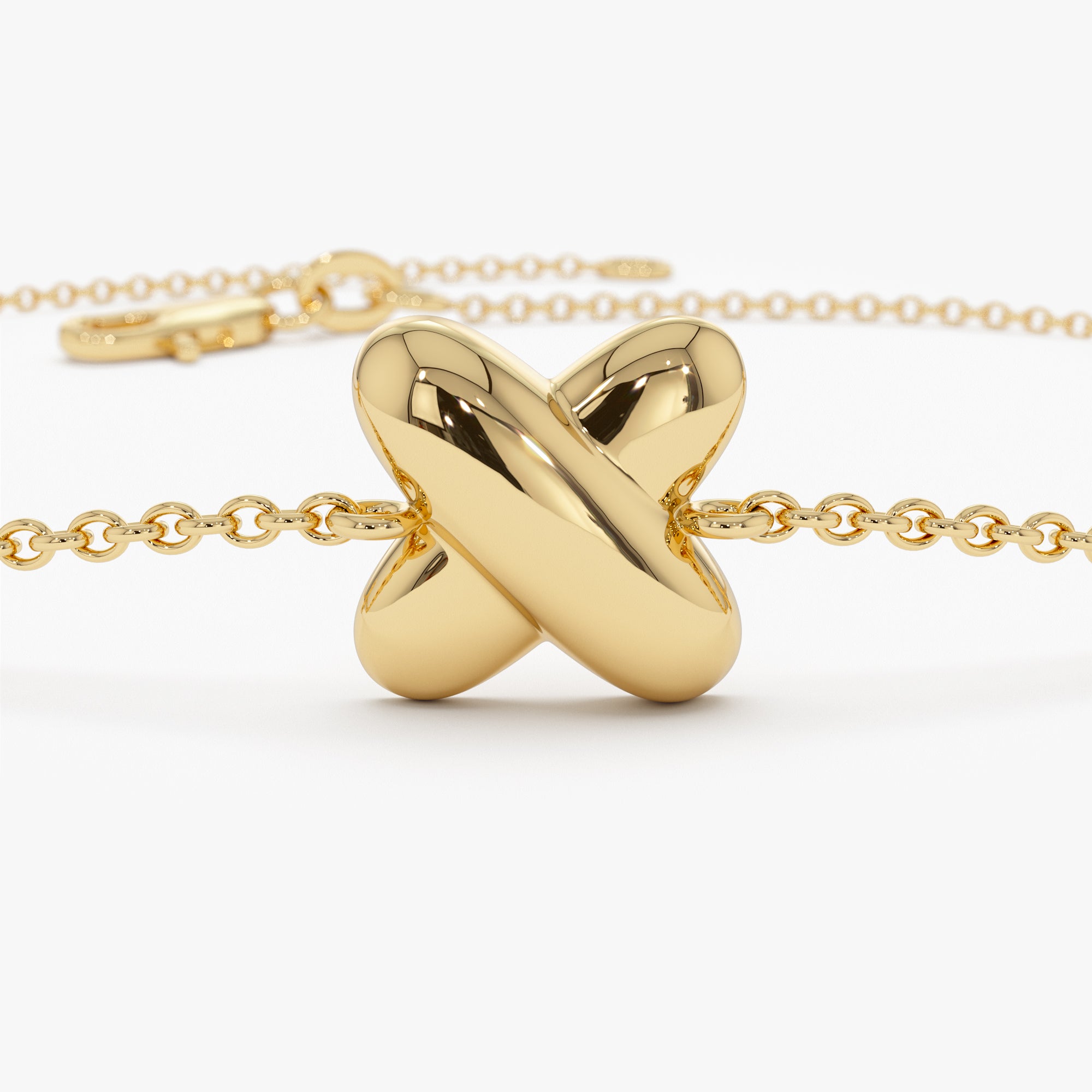 OBFJ0355 - 14k Gold Minimalist X Station Bracelet 8