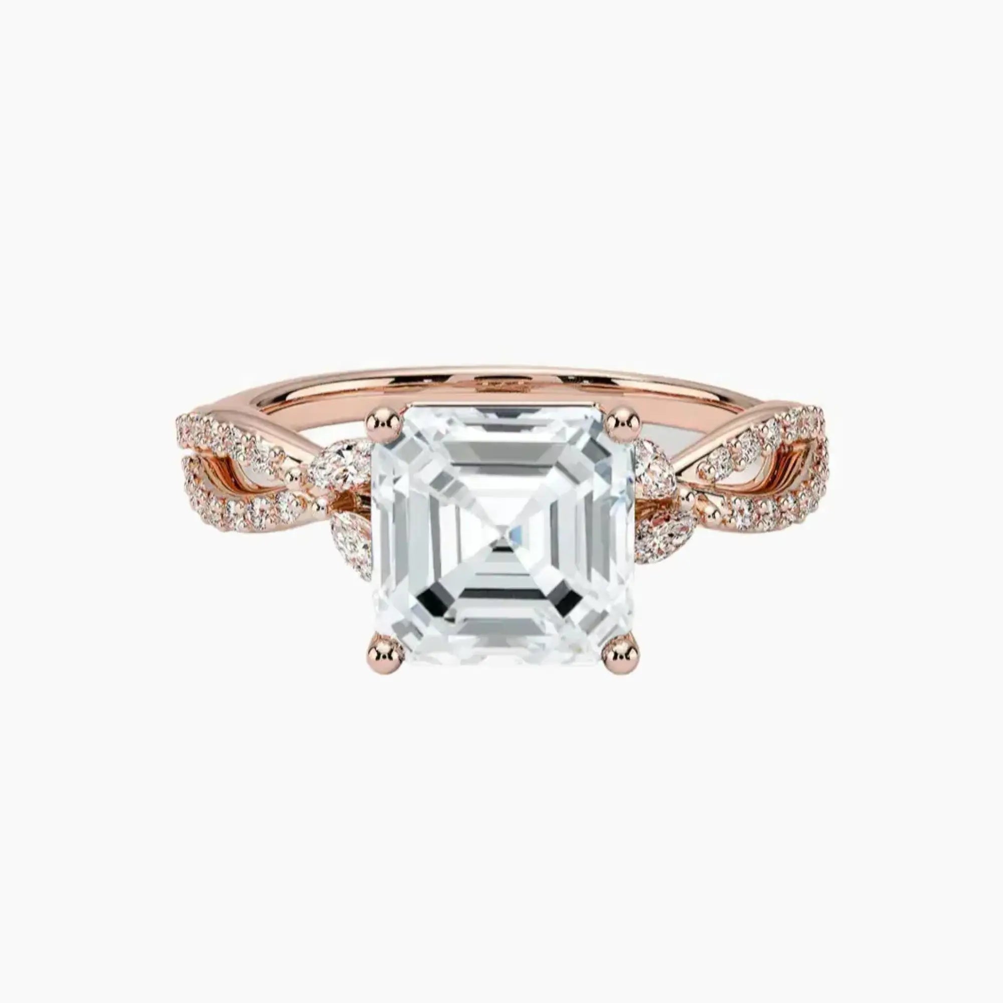 OBSER231 - Amara Luxe Adorned Asscher engagement ring setting view 4
