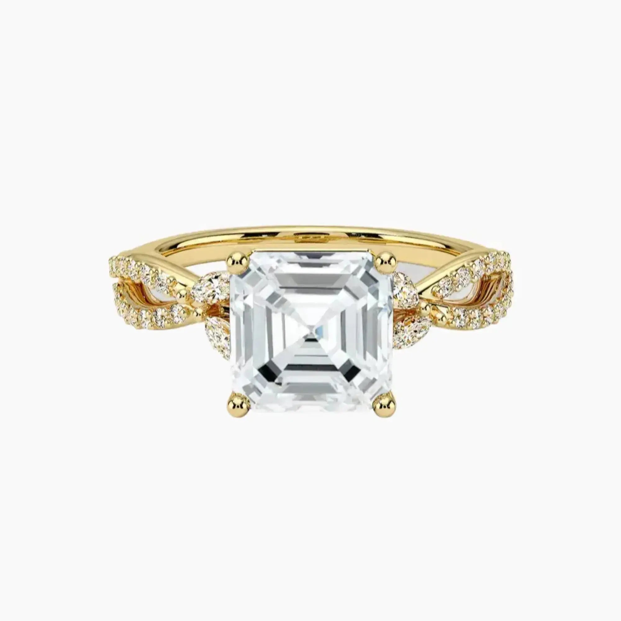 OBSER231 - Amara Luxe Adorned Asscher engagement ring setting view 7