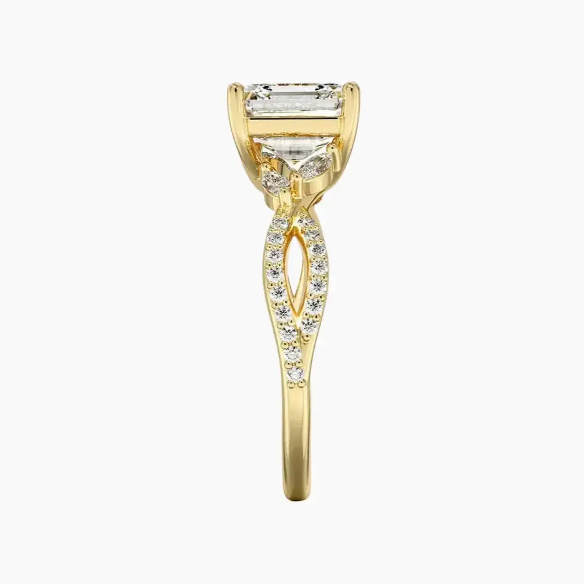 OBSER231 - Amara Luxe Adorned Asscher engagement ring setting view 9