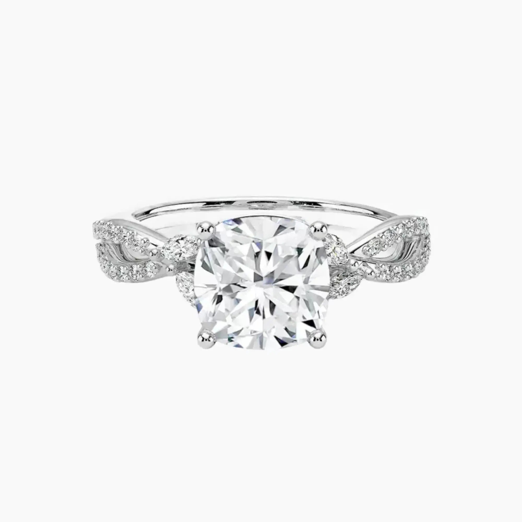 OBSER234 - Amara Luxe Adorned Cushion engagement ring setting view 1