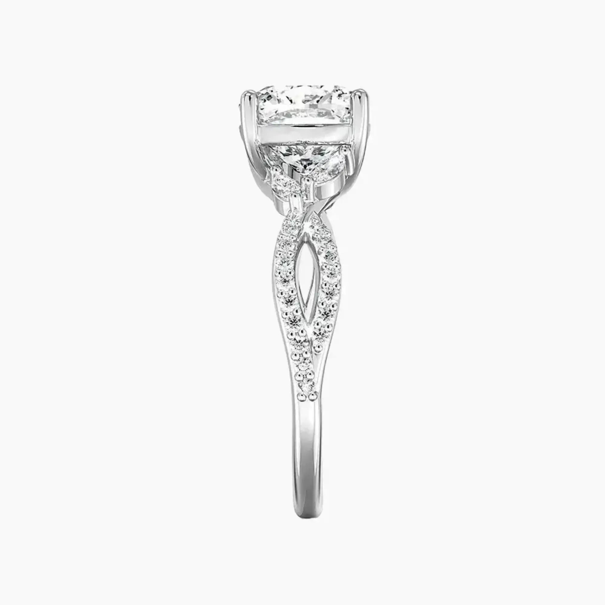 OBSER234 - Amara Luxe Adorned Cushion engagement ring setting view 3