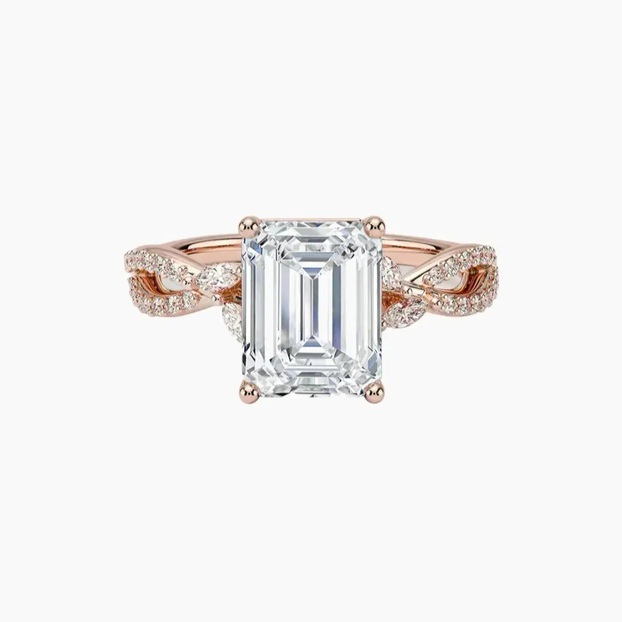OBSER232 - Amara Luxe Adorned Emerald engagement ring setting view 4
