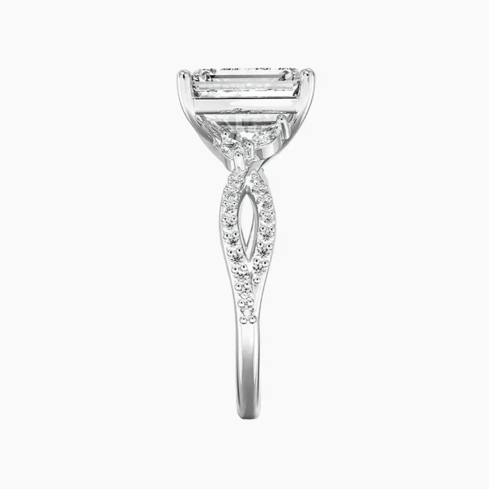 OBSER232 - Amara Luxe Adorned Emerald engagement ring setting view 3