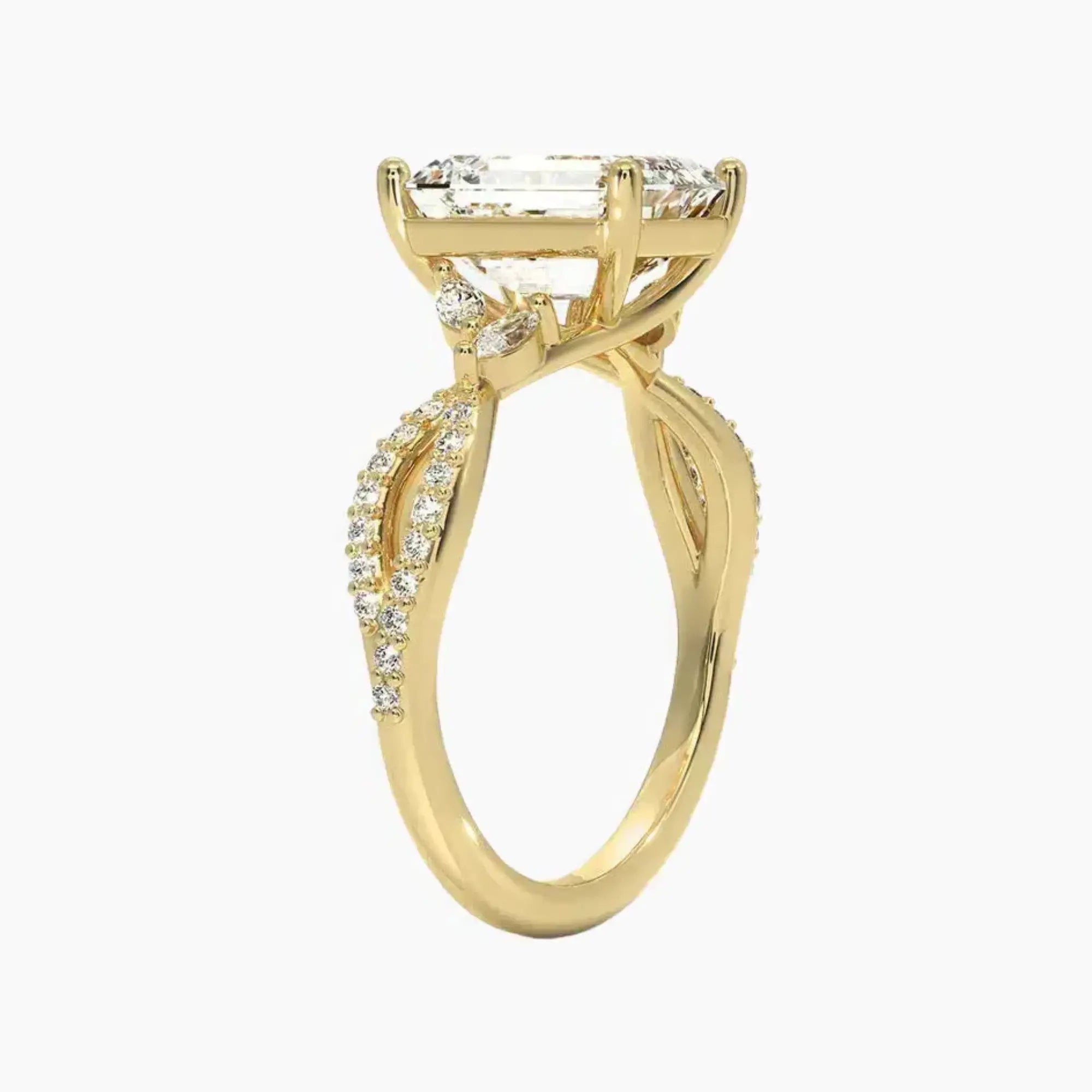 OBSER232 - Amara Luxe Adorned Emerald engagement ring setting view 8