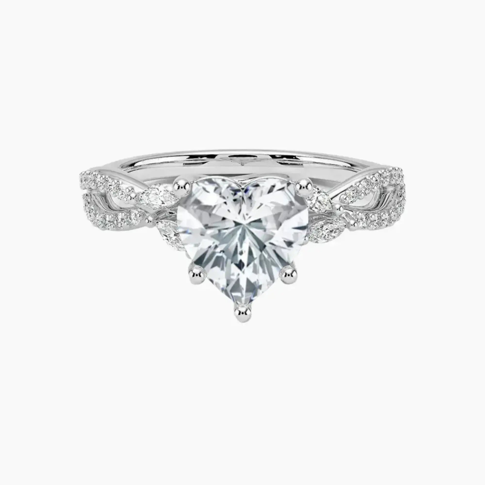 OBSER132 - Amara Luxe Adorned Heart engagement ring setting view 1