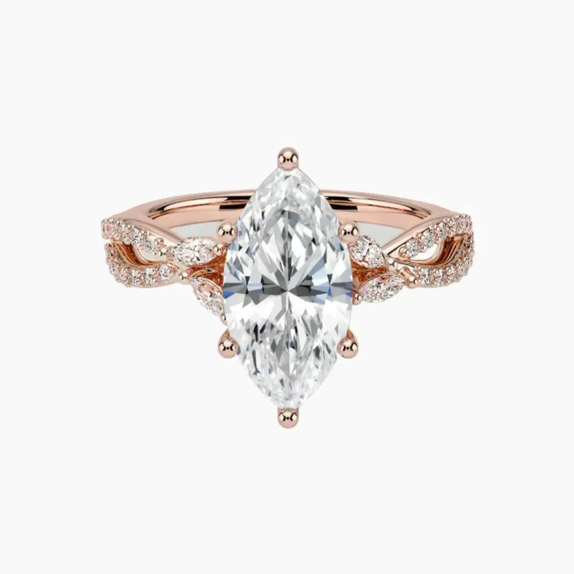 OBSER032 - Amara Luxe Adorned Marquise engagement ring setting view 4