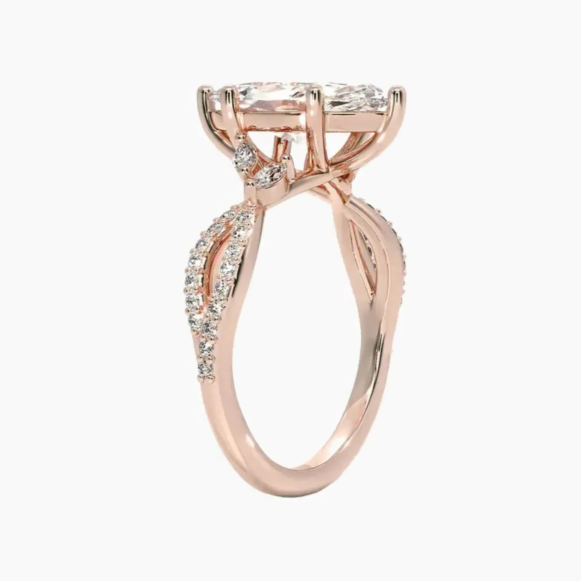 OBSER032 - Amara Luxe Adorned Marquise engagement ring setting view 5