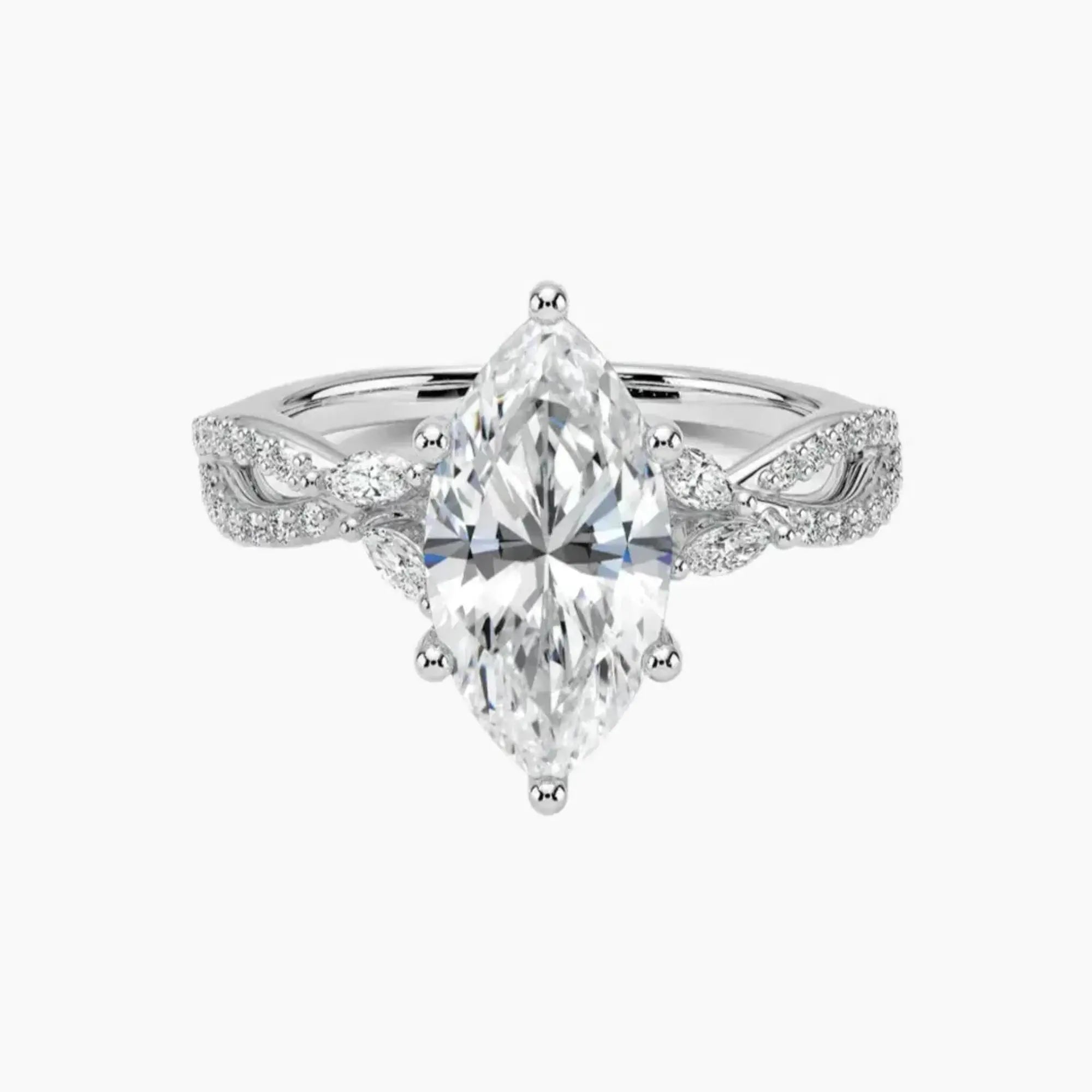 OBSER032 - Amara Luxe Adorned Marquise engagement ring setting view 1
