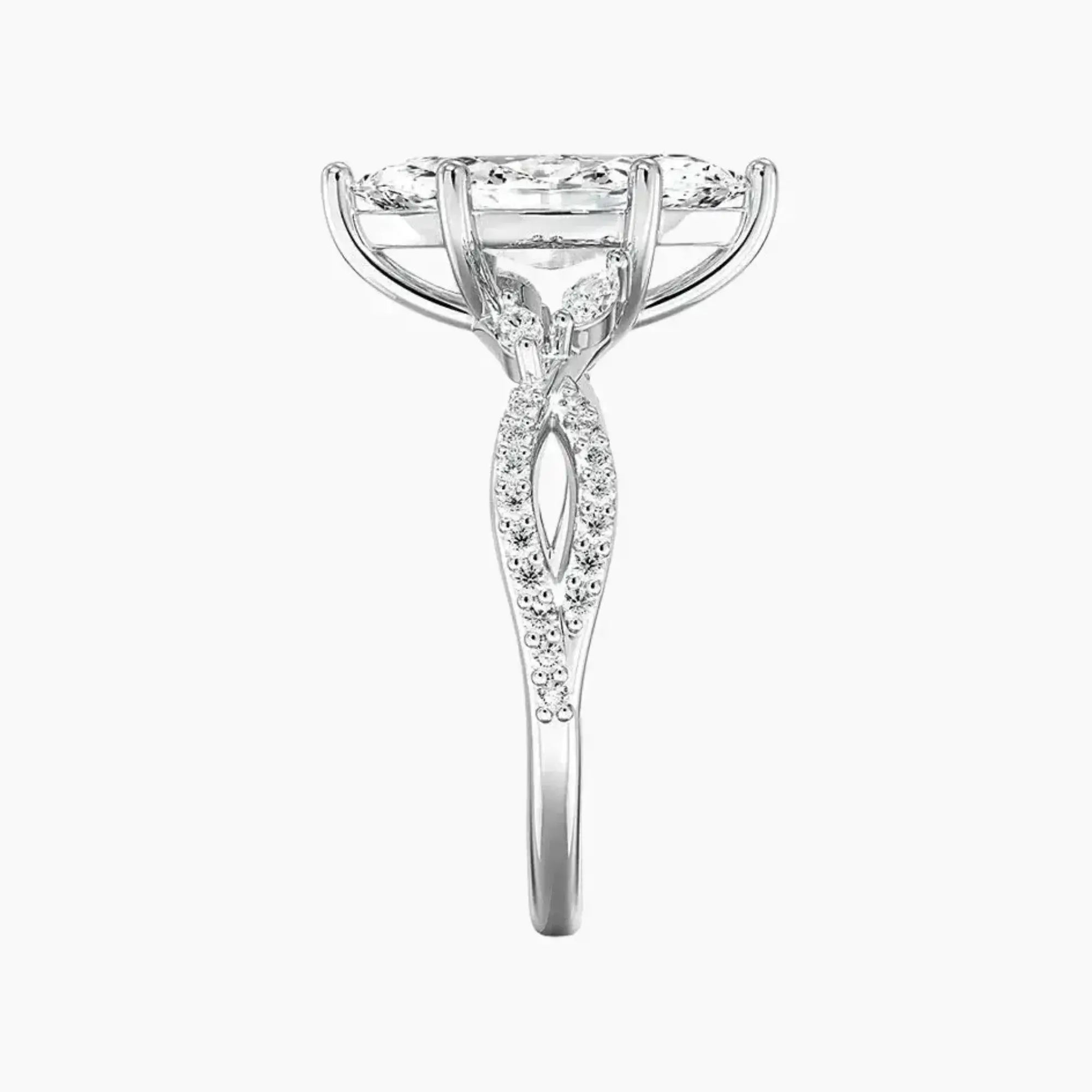 OBSER032 - Amara Luxe Adorned Marquise engagement ring setting view 3