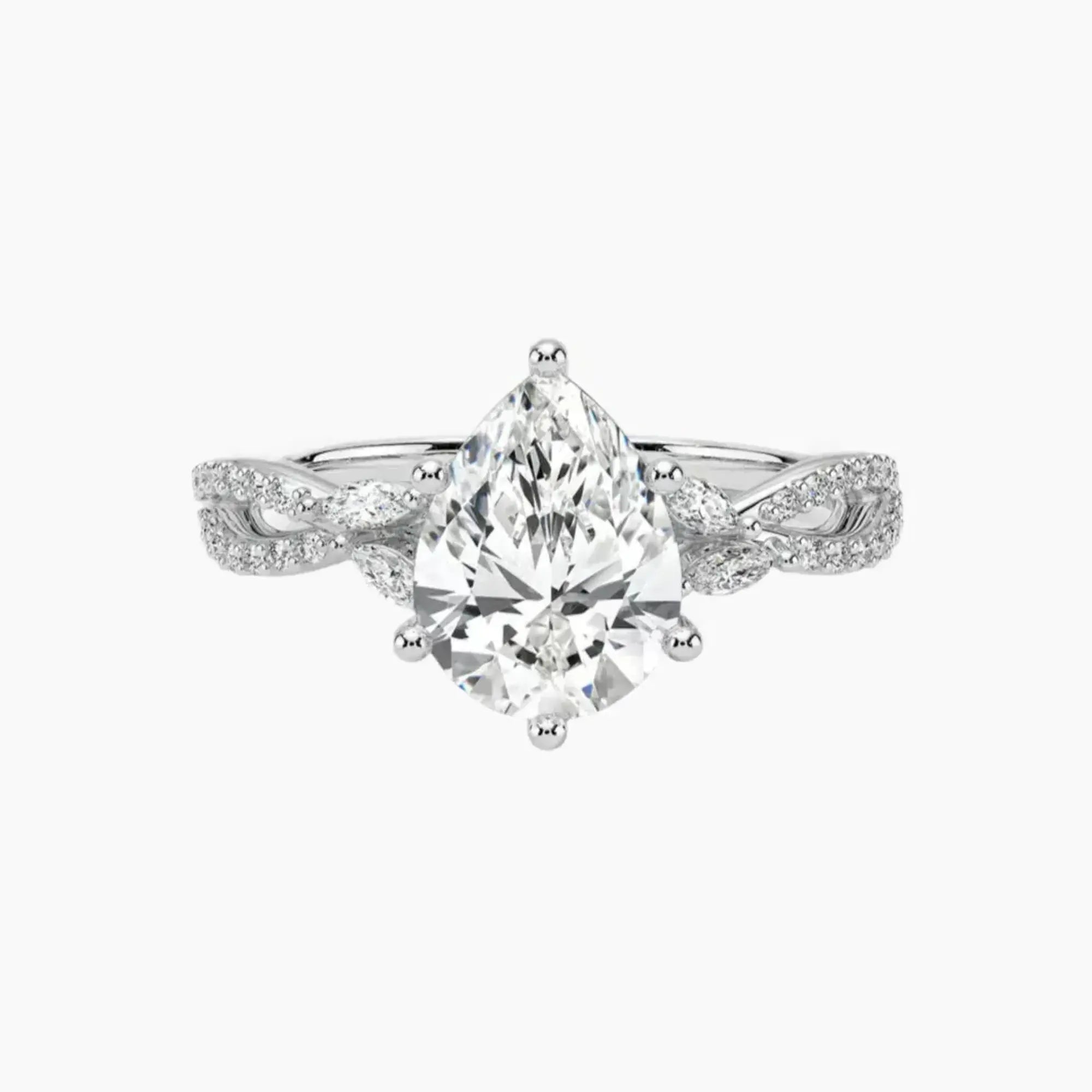 OBSER133 - Amara Luxe Adorned Pear engagement ring setting view 1