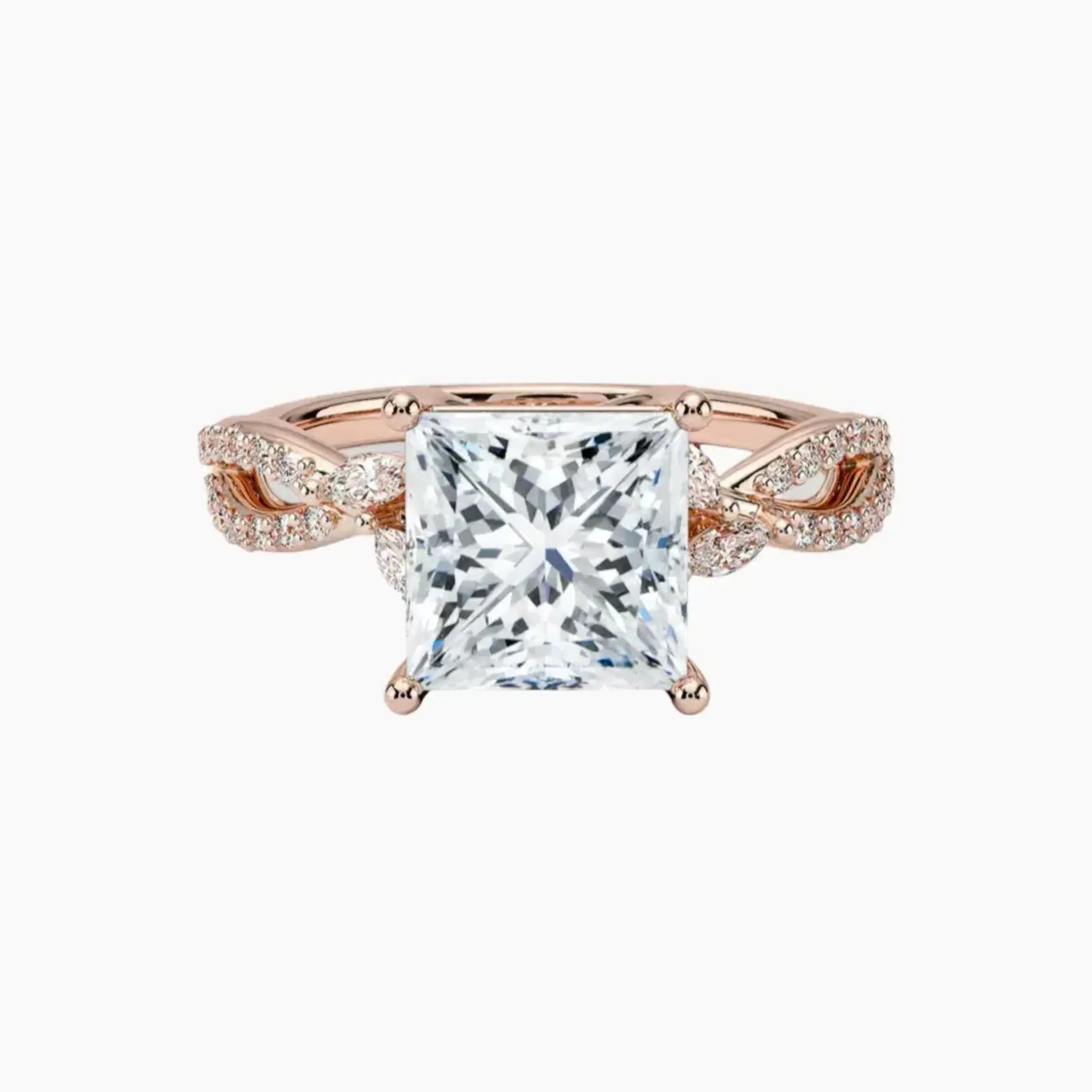 OBSER233 - Amara Luxe Adorned Princess engagement ring setting view 4