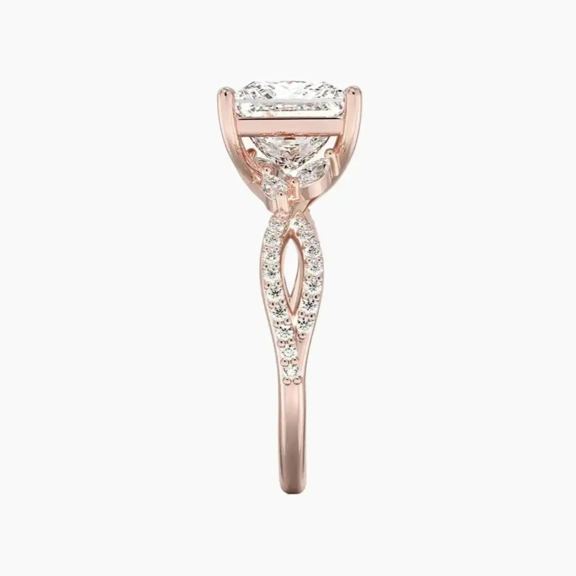 OBSER233 - Amara Luxe Adorned Princess engagement ring setting view 6