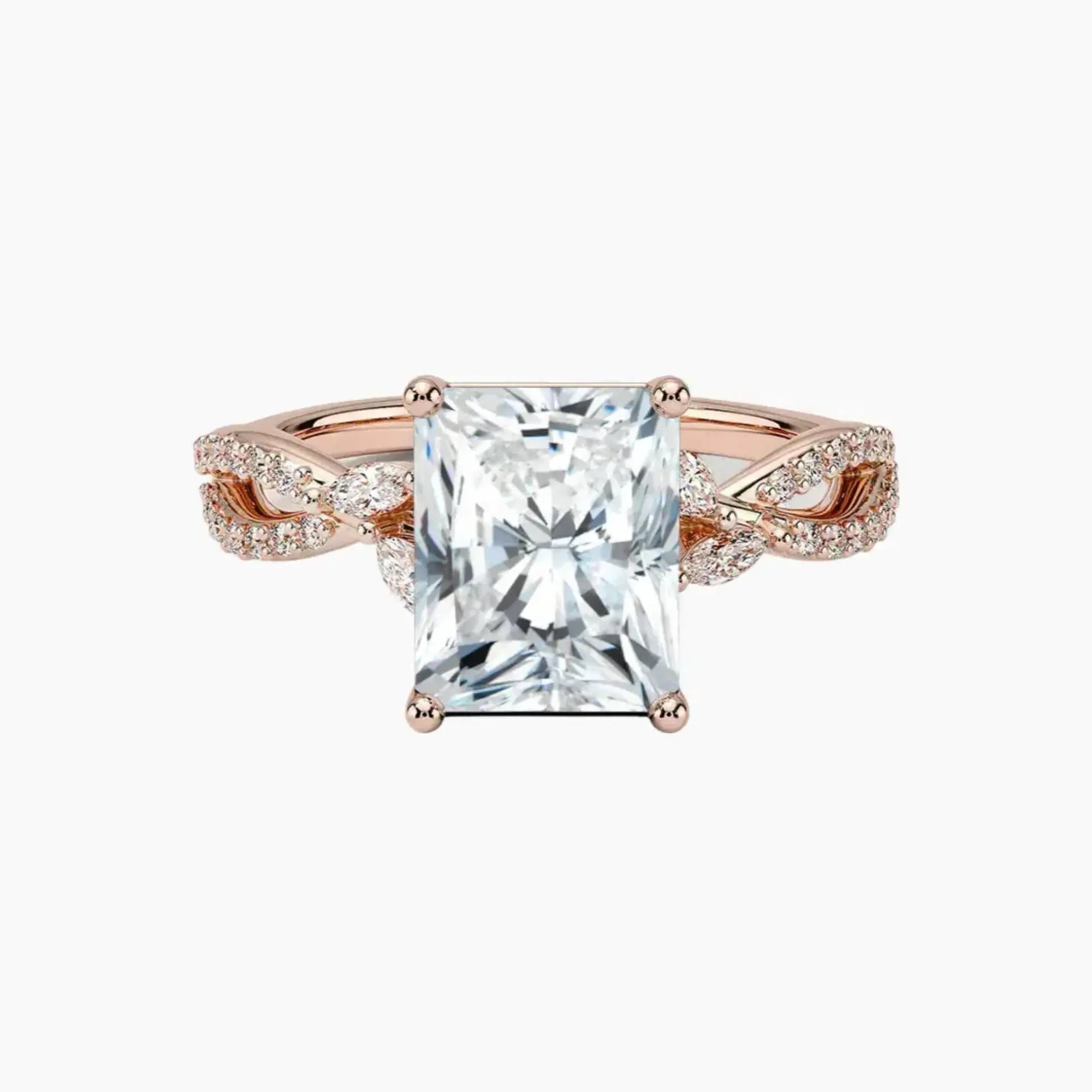 OBSER230 - Amara Luxe Adorned Radiant engagement ring setting view 4