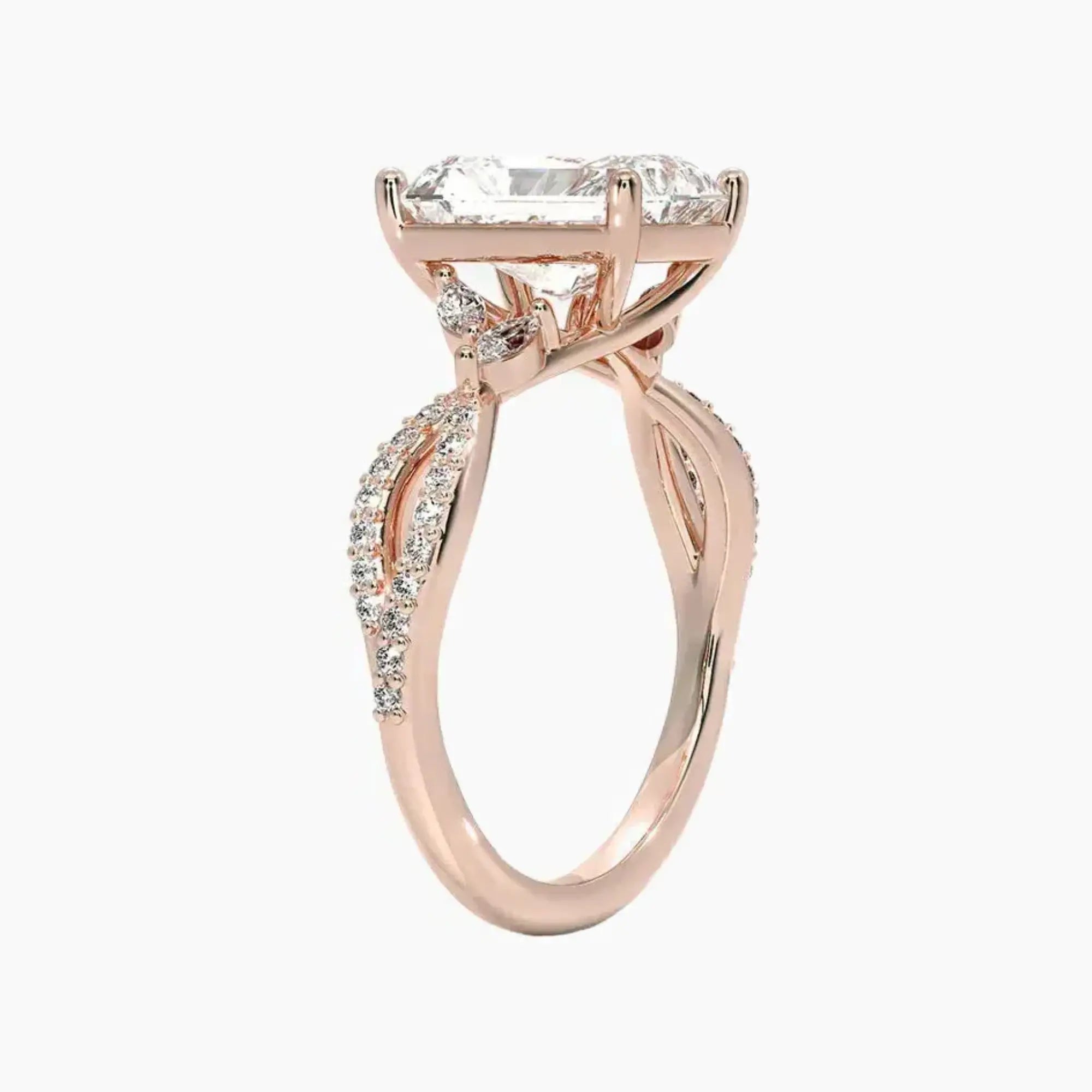 OBSER230 - Amara Luxe Adorned Radiant engagement ring setting view 5