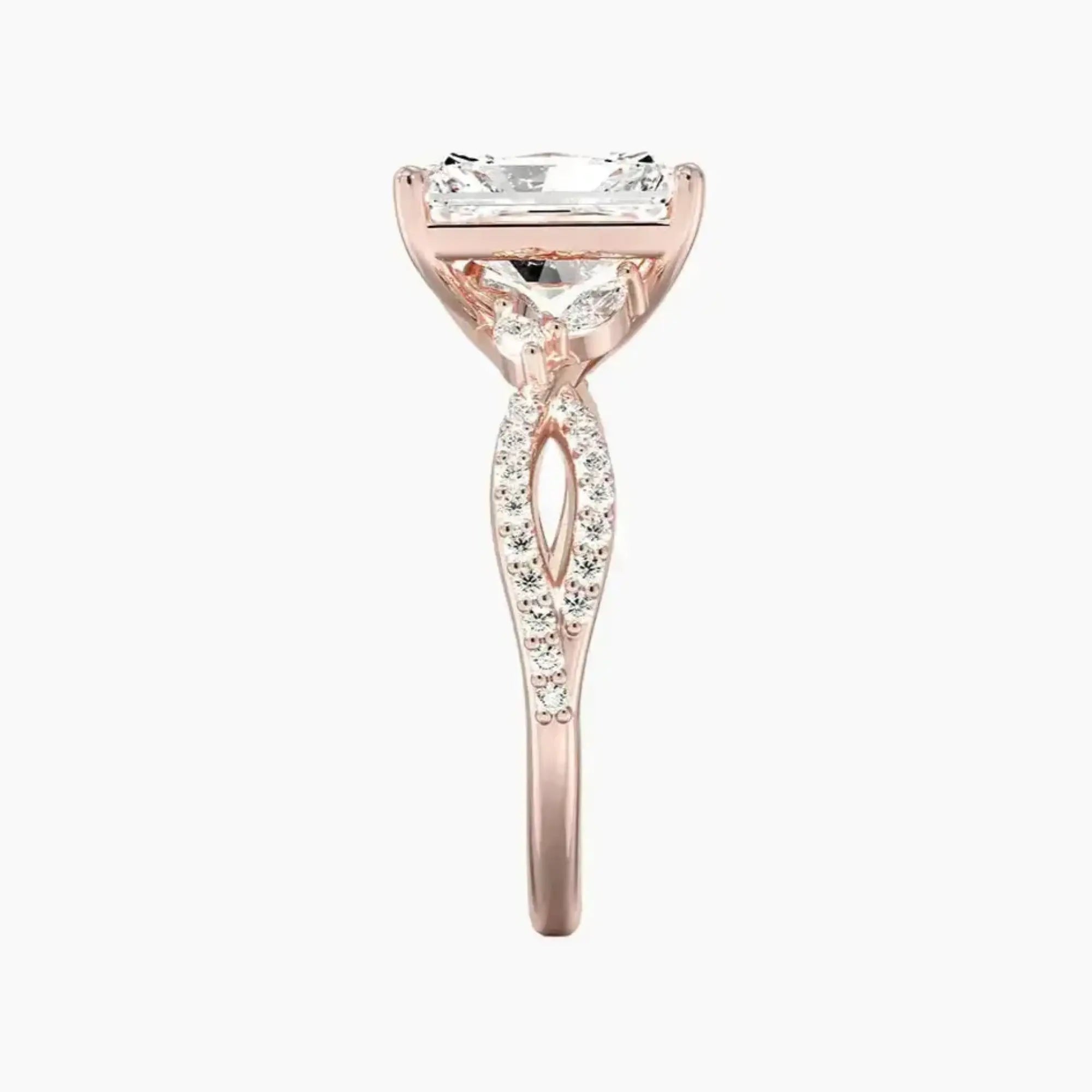 OBSER230 - Amara Luxe Adorned Radiant engagement ring setting view 6