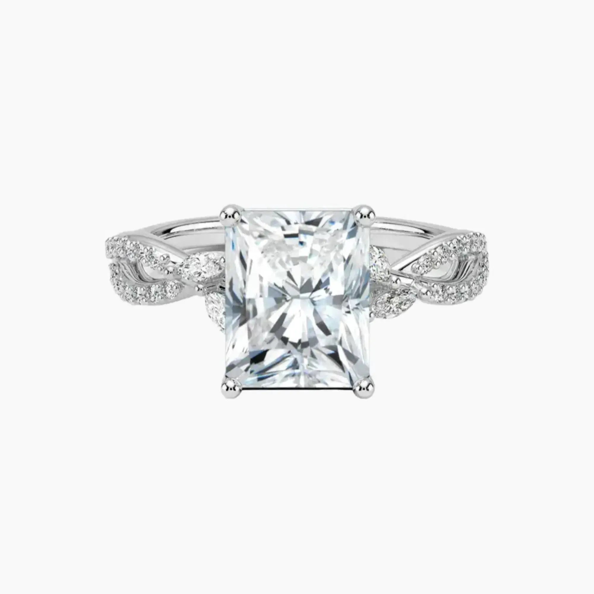 OBSER230 - Amara Luxe Adorned Radiant engagement ring setting view 1