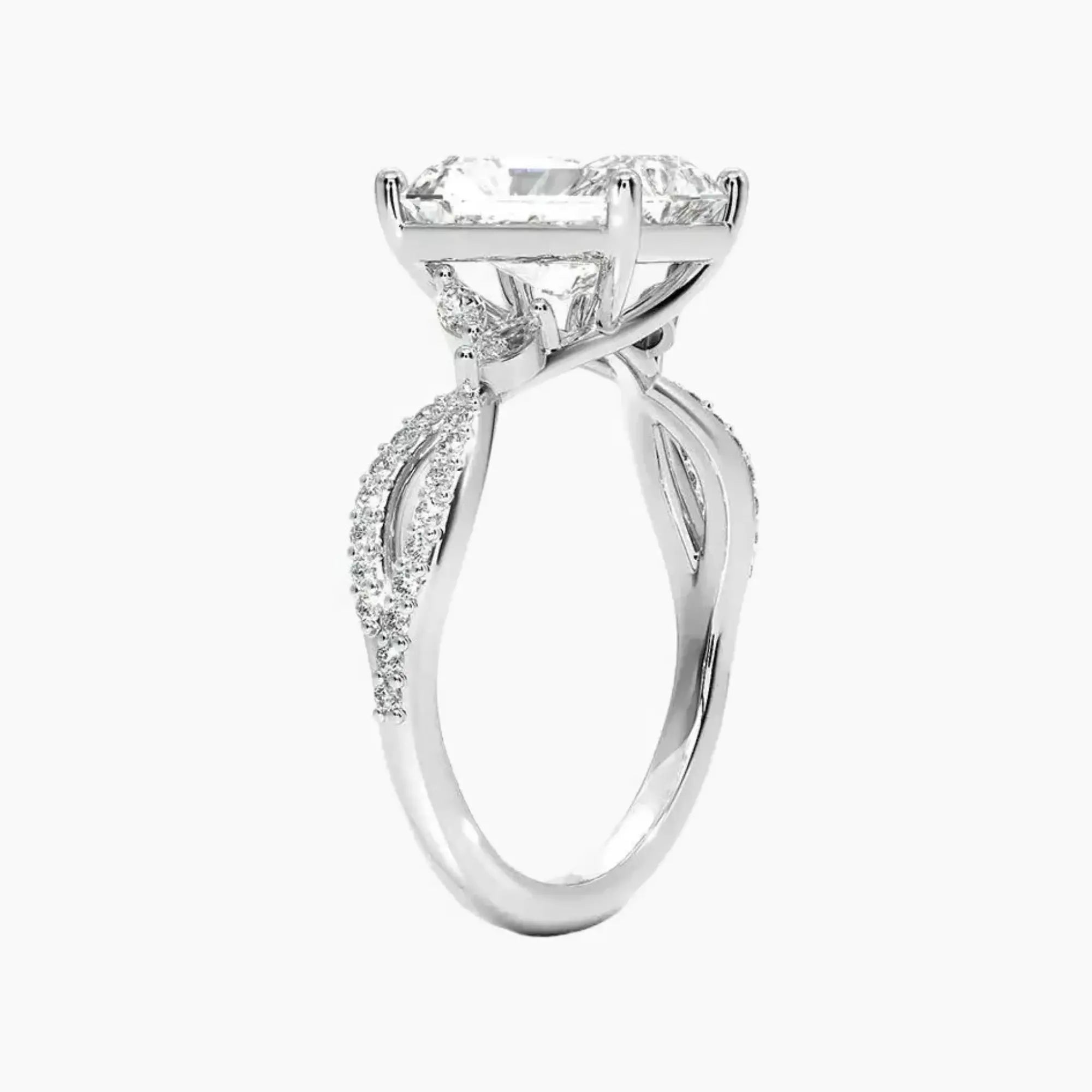 OBSER230 - Amara Luxe Adorned Radiant engagement ring setting view 2