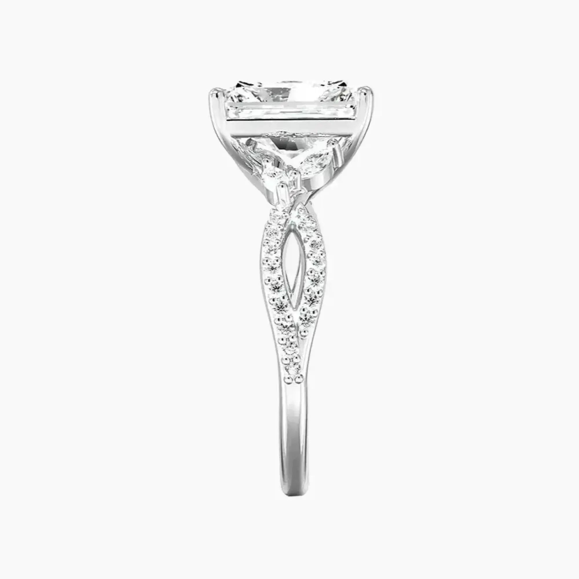 OBSER230 - Amara Luxe Adorned Radiant engagement ring setting view 3