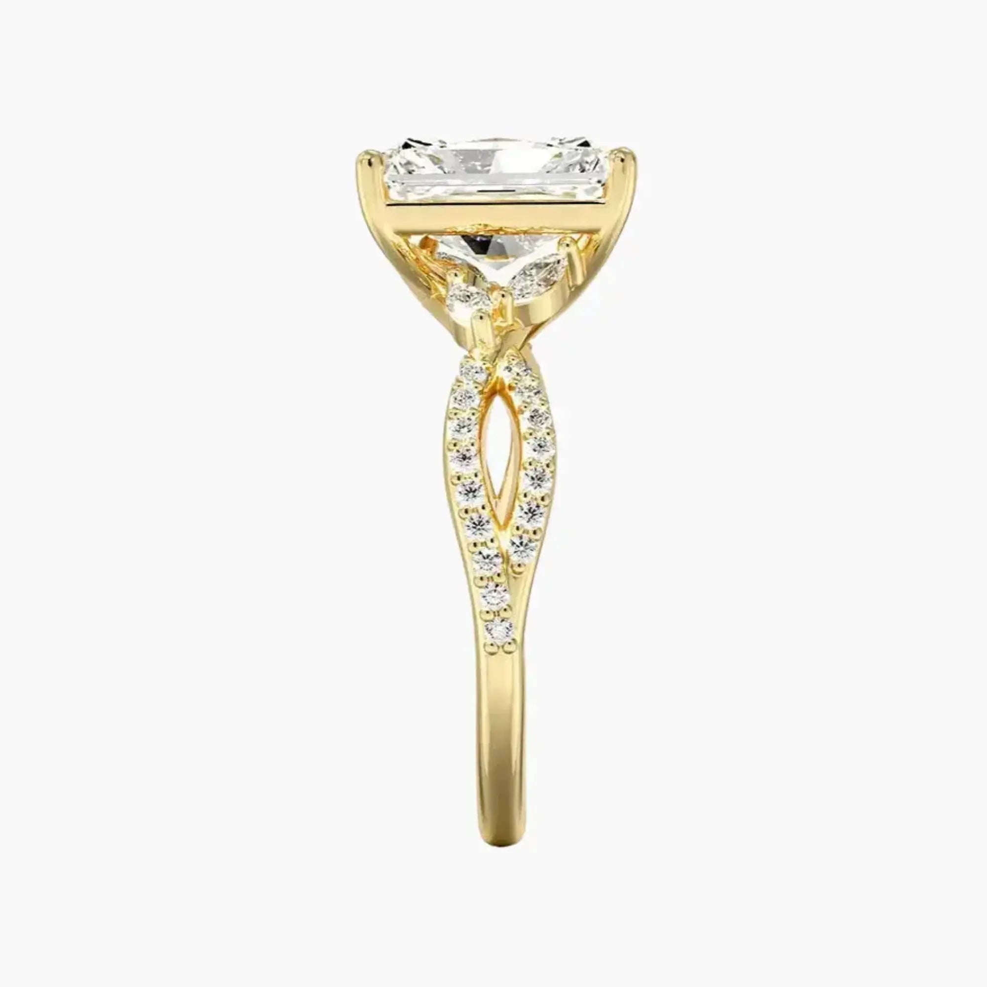 OBSER230 - Amara Luxe Adorned Radiant engagement ring setting view 9