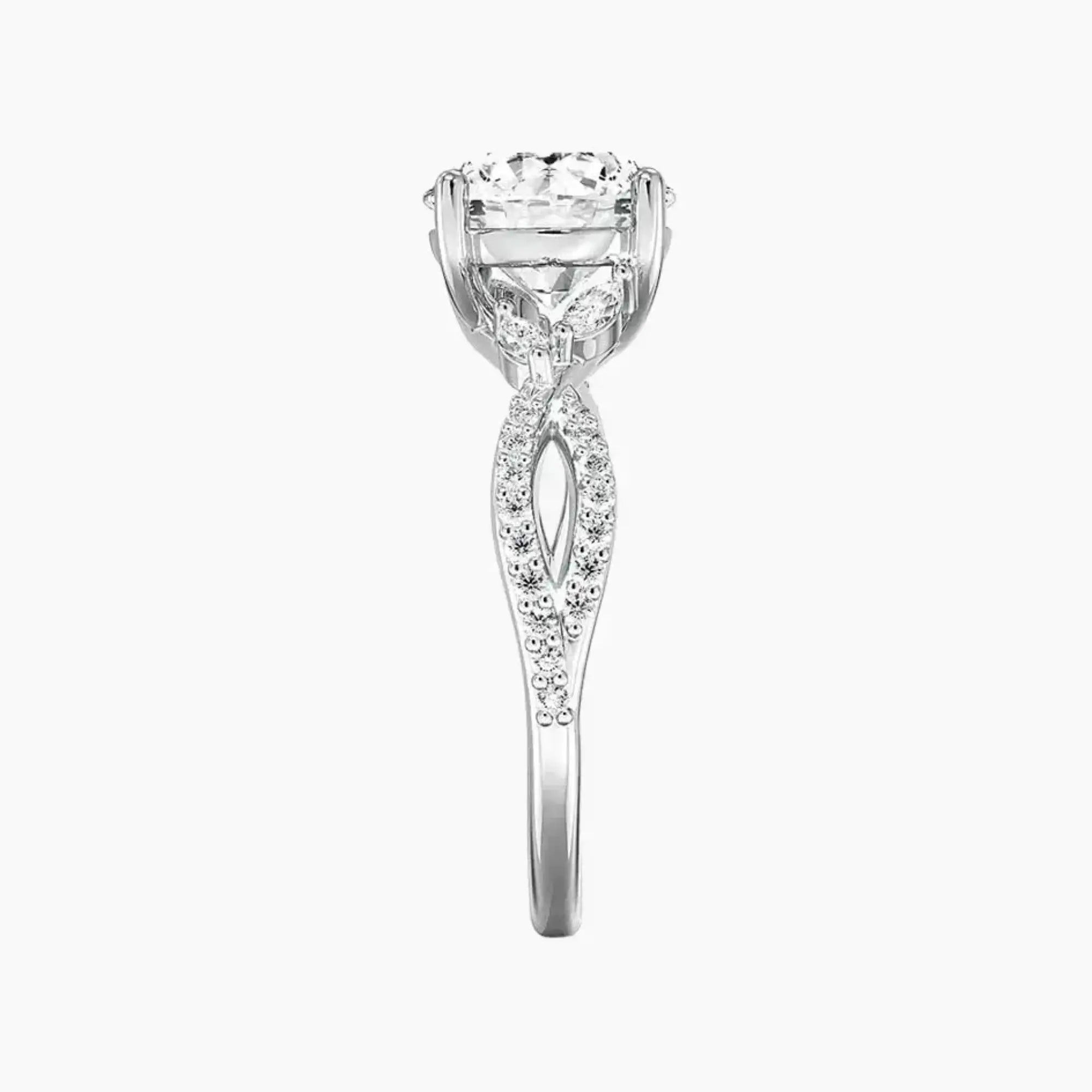OBSER236 - Amara Luxe Adorned Round engagement ring setting view 3