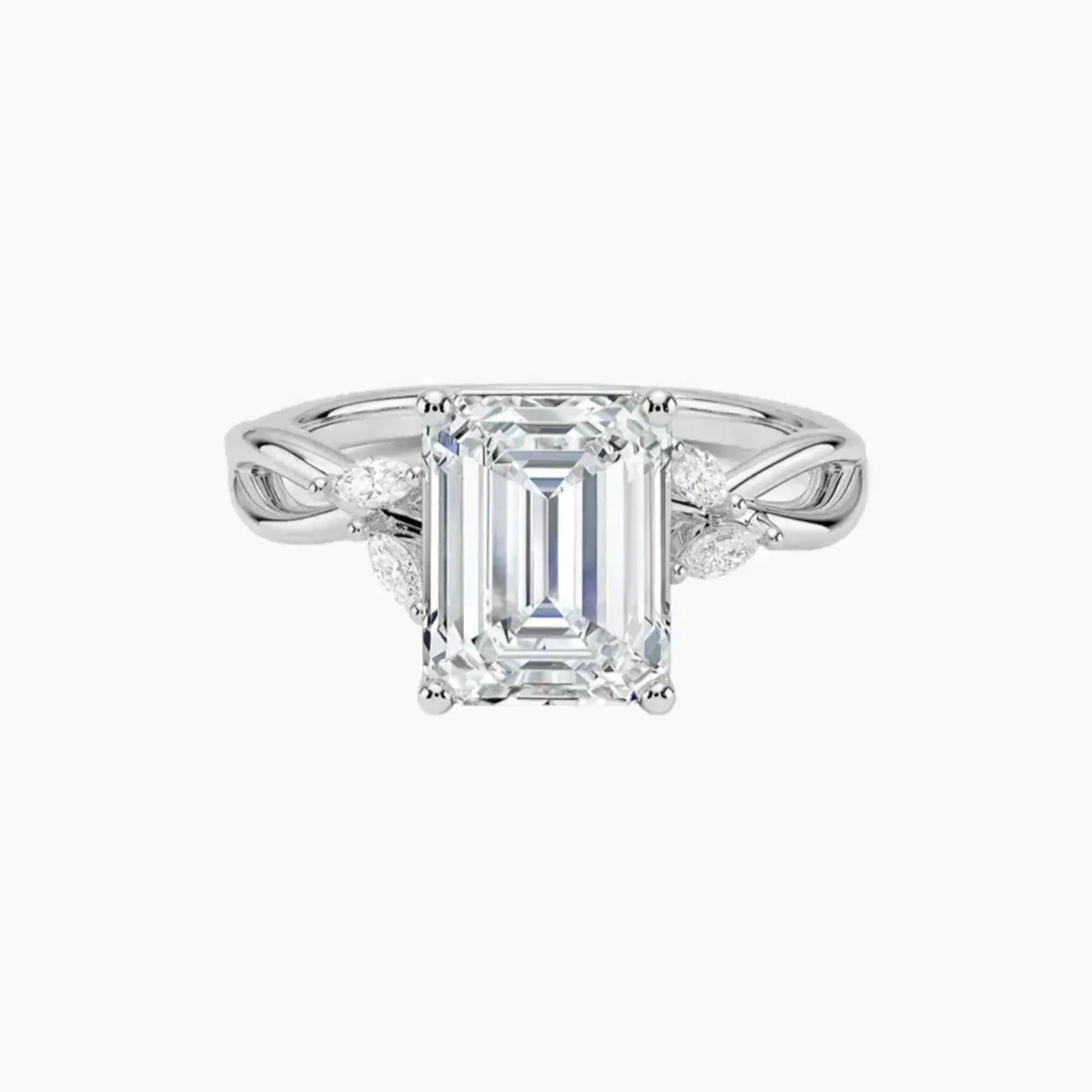 OBSER249 - Amara Emerald engagement ring setting view 1