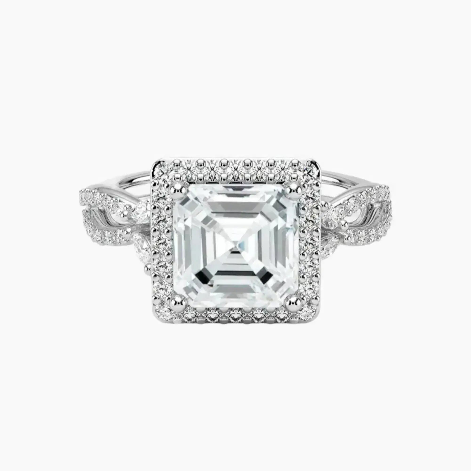 OBSER485 - Nerissa Halo Asscher engagement ring setting view 1
