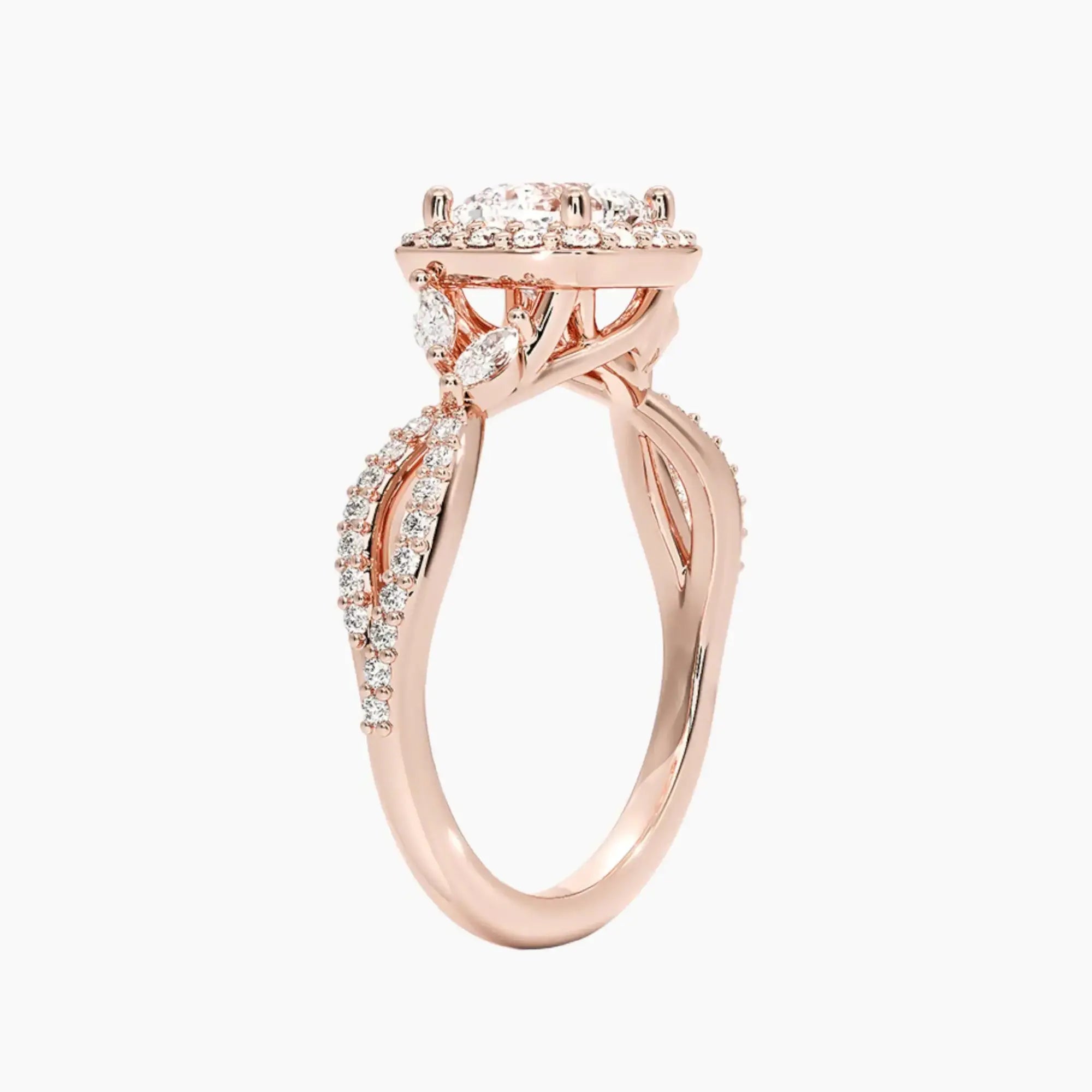 OBSER490 - Nerissa Halo Cushion engagement ring setting view 5