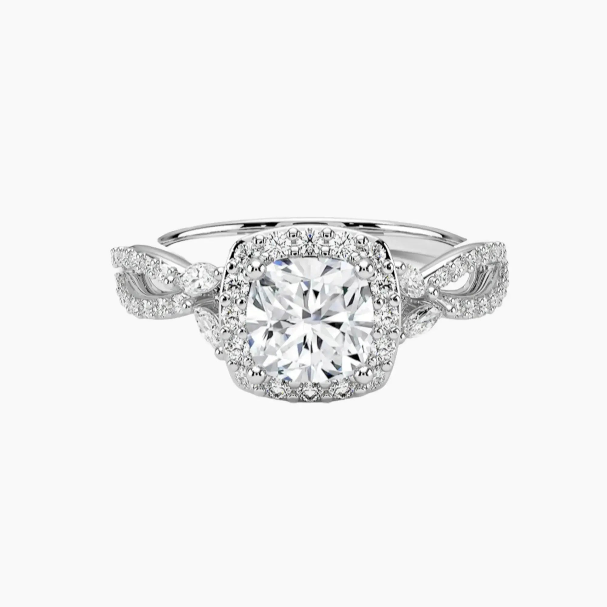 OBSER490 - Nerissa Halo Cushion engagement ring setting view 1