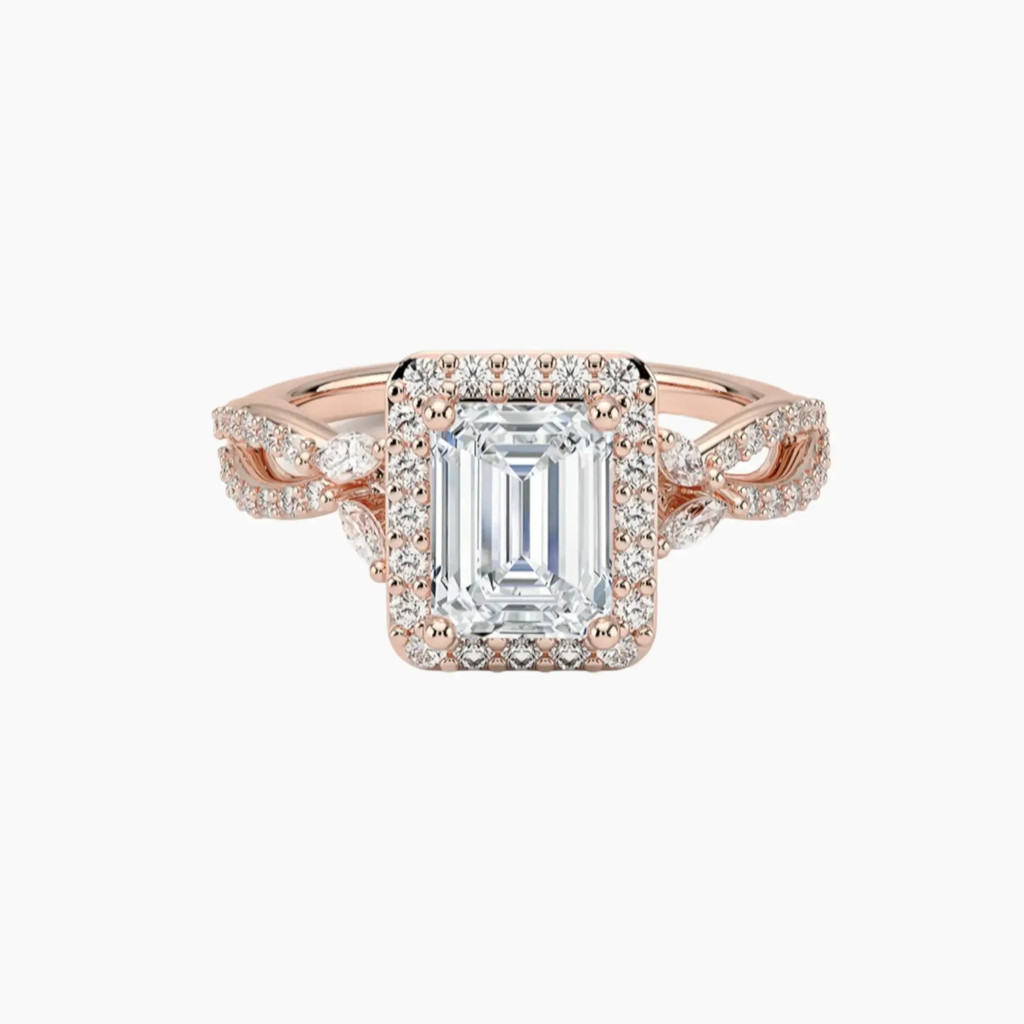OBSER487 - Nerissa Halo Emerald engagement ring setting view 4