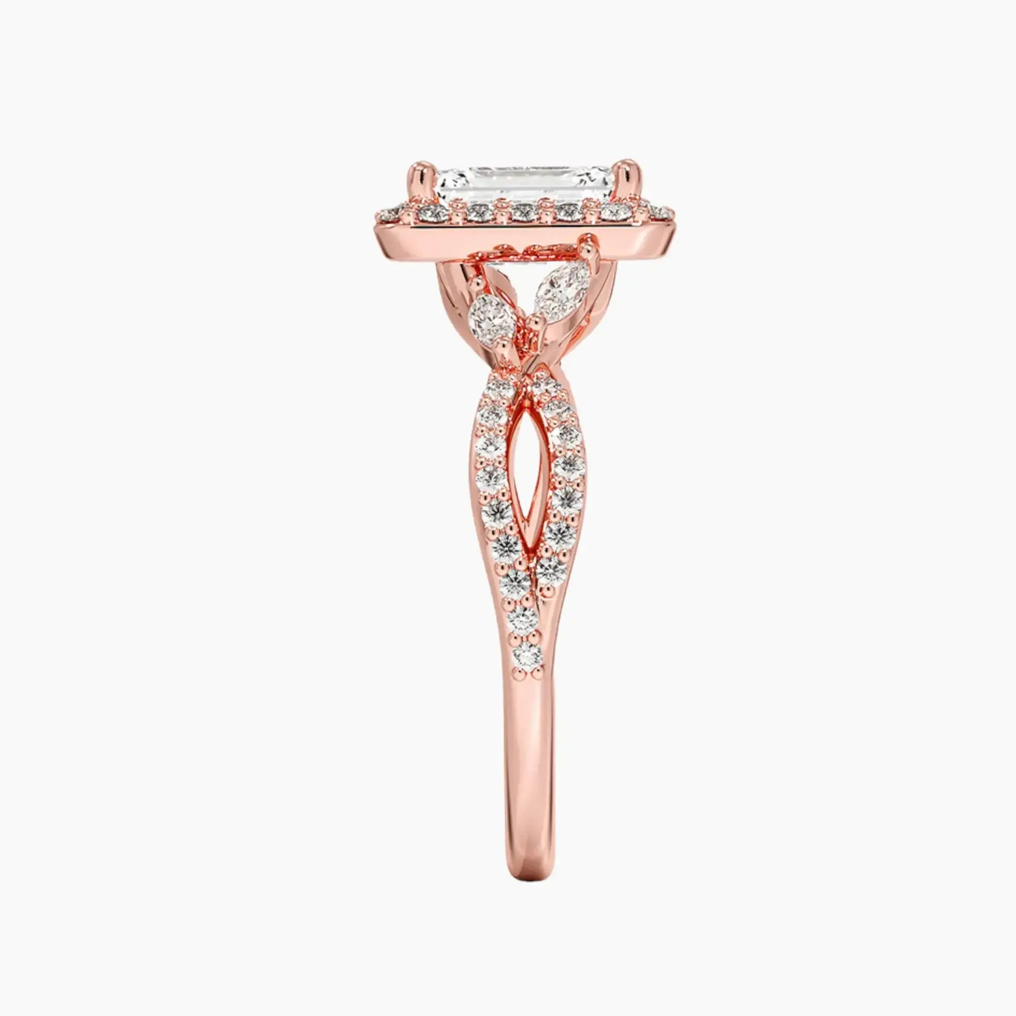 OBSER487 - Nerissa Halo Emerald engagement ring setting view 6
