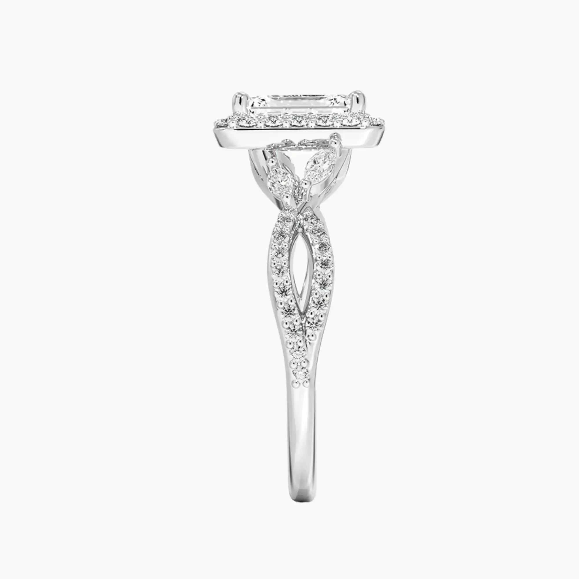 OBSER487 - Nerissa Halo Emerald engagement ring setting view 3