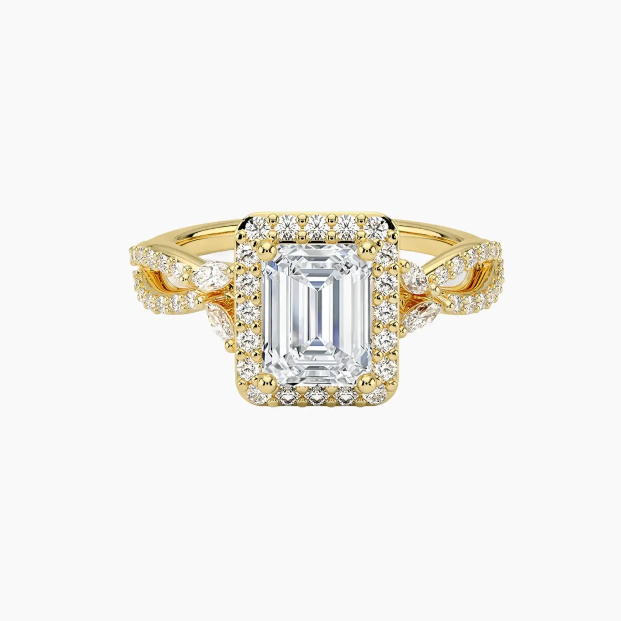 OBSER487 - Nerissa Halo Emerald engagement ring setting view 7