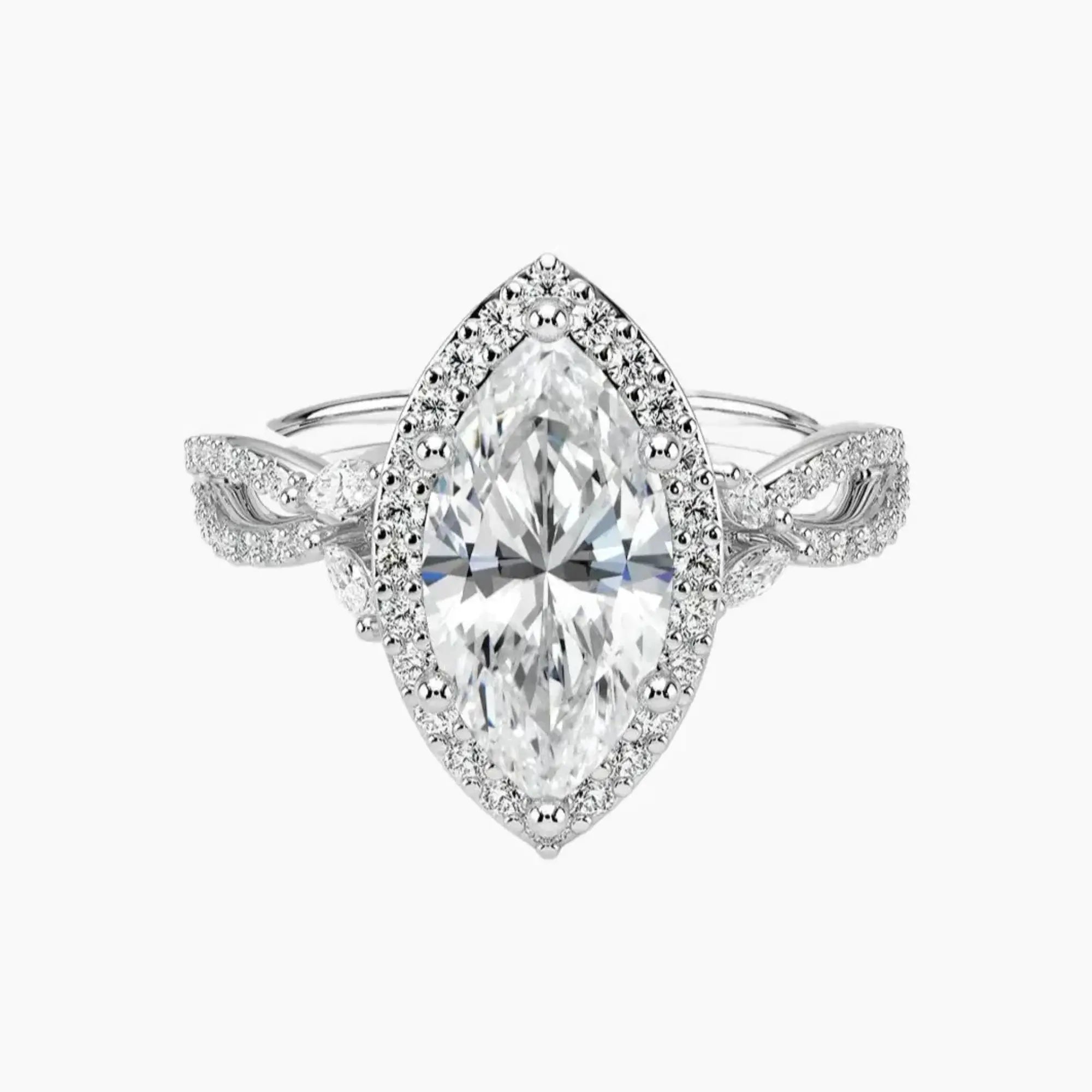 OBSER486 - Nerissa Halo Marquise engagement ring setting view 1