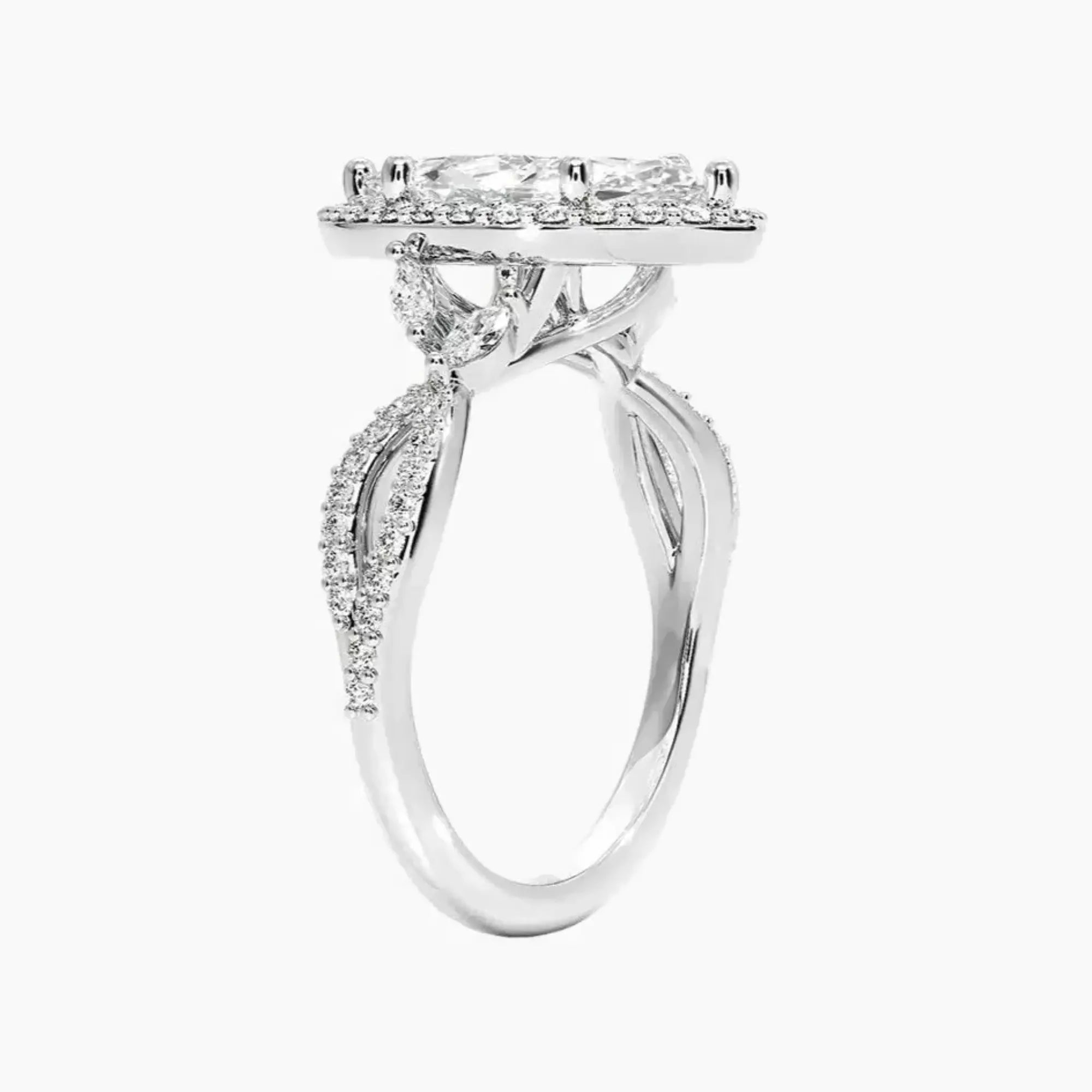 OBSER486 - Nerissa Halo Marquise engagement ring setting view 2