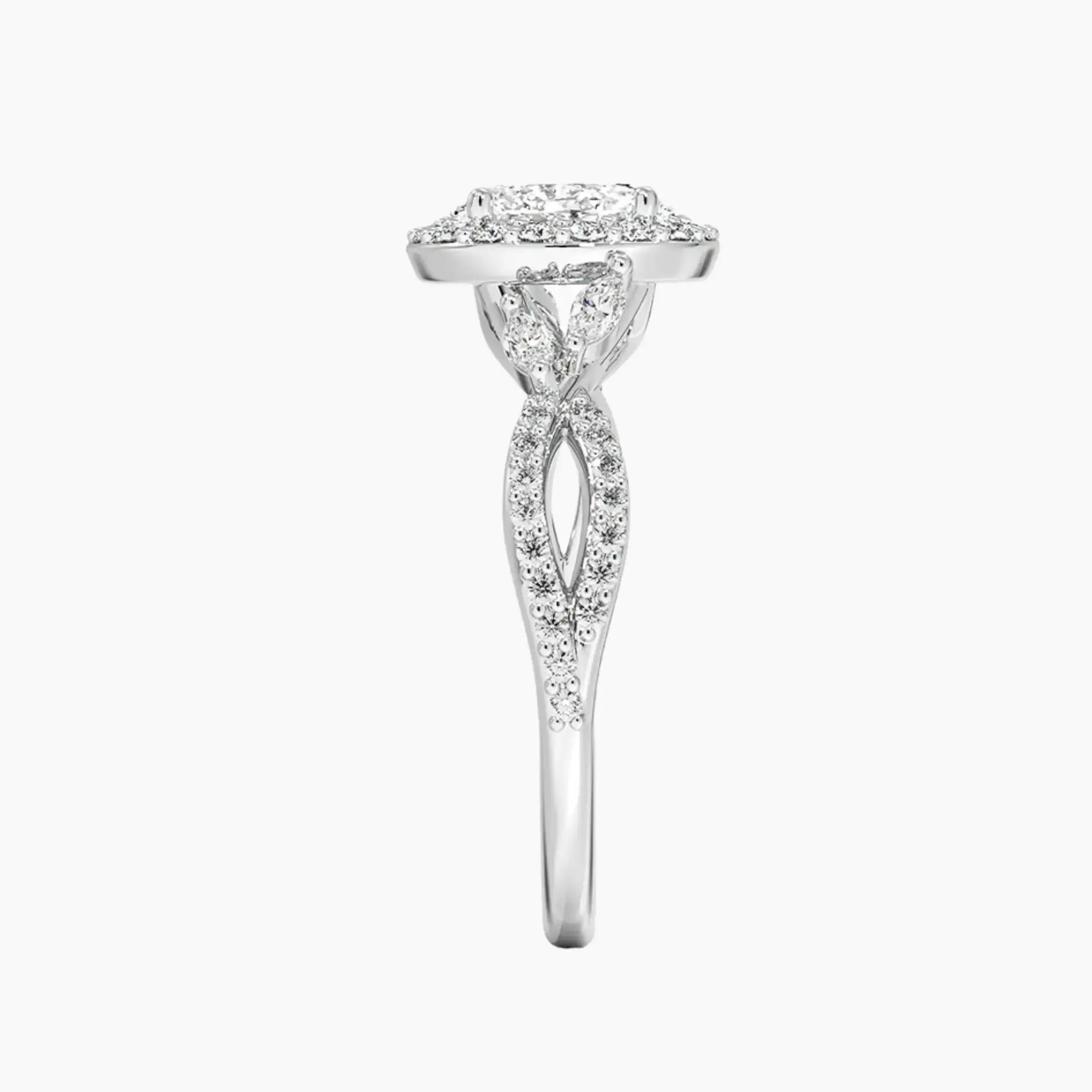 OBSER126 - Nerissa Halo Oval engagement ring setting view 3
