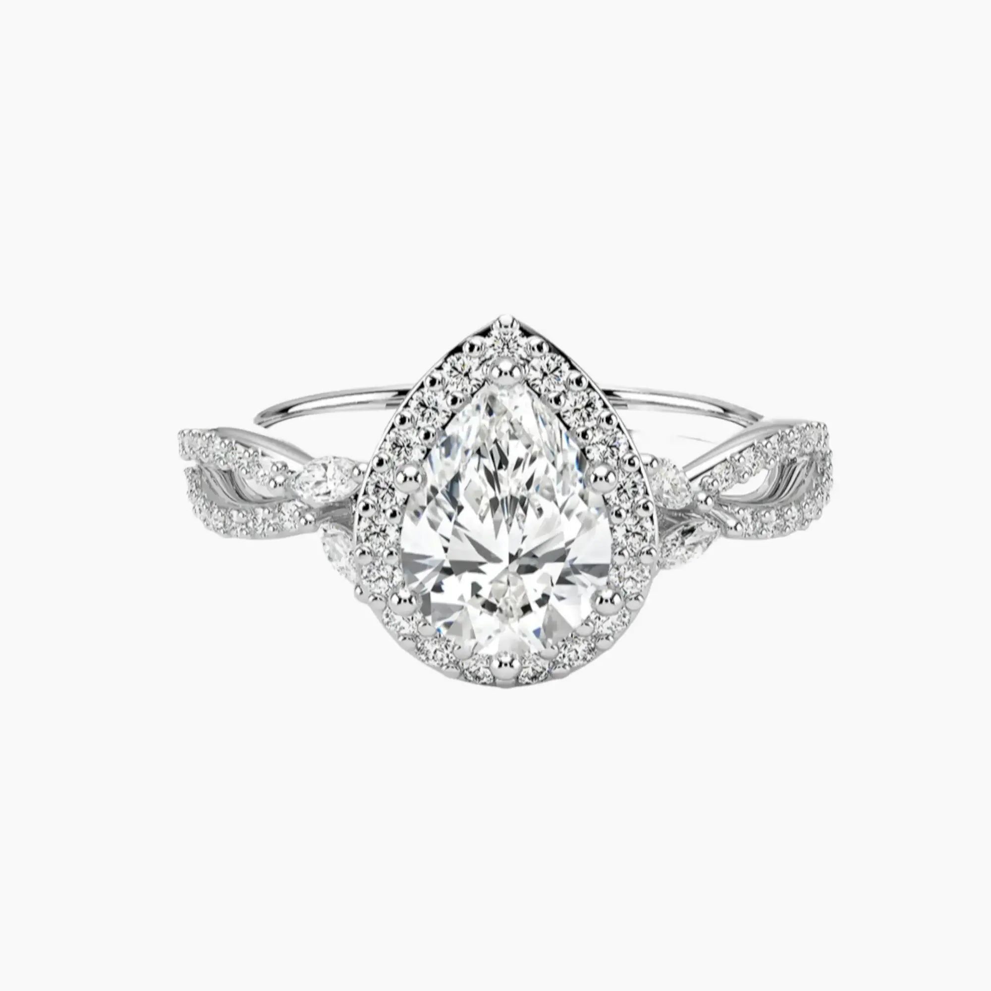 OBSER489 - Nerissa Halo Pear engagement ring setting view 1