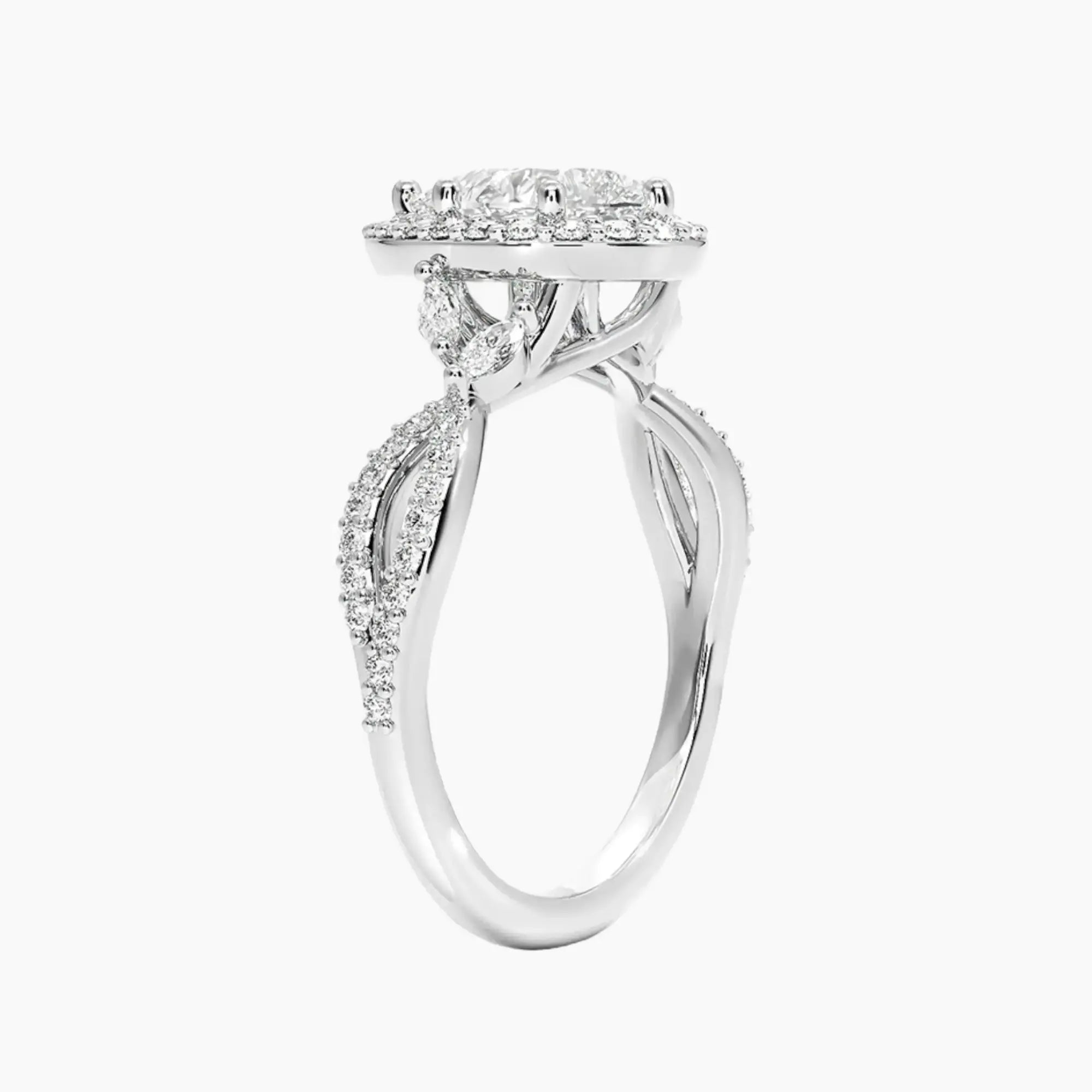 OBSER489 - Nerissa Halo Pear engagement ring setting view 2
