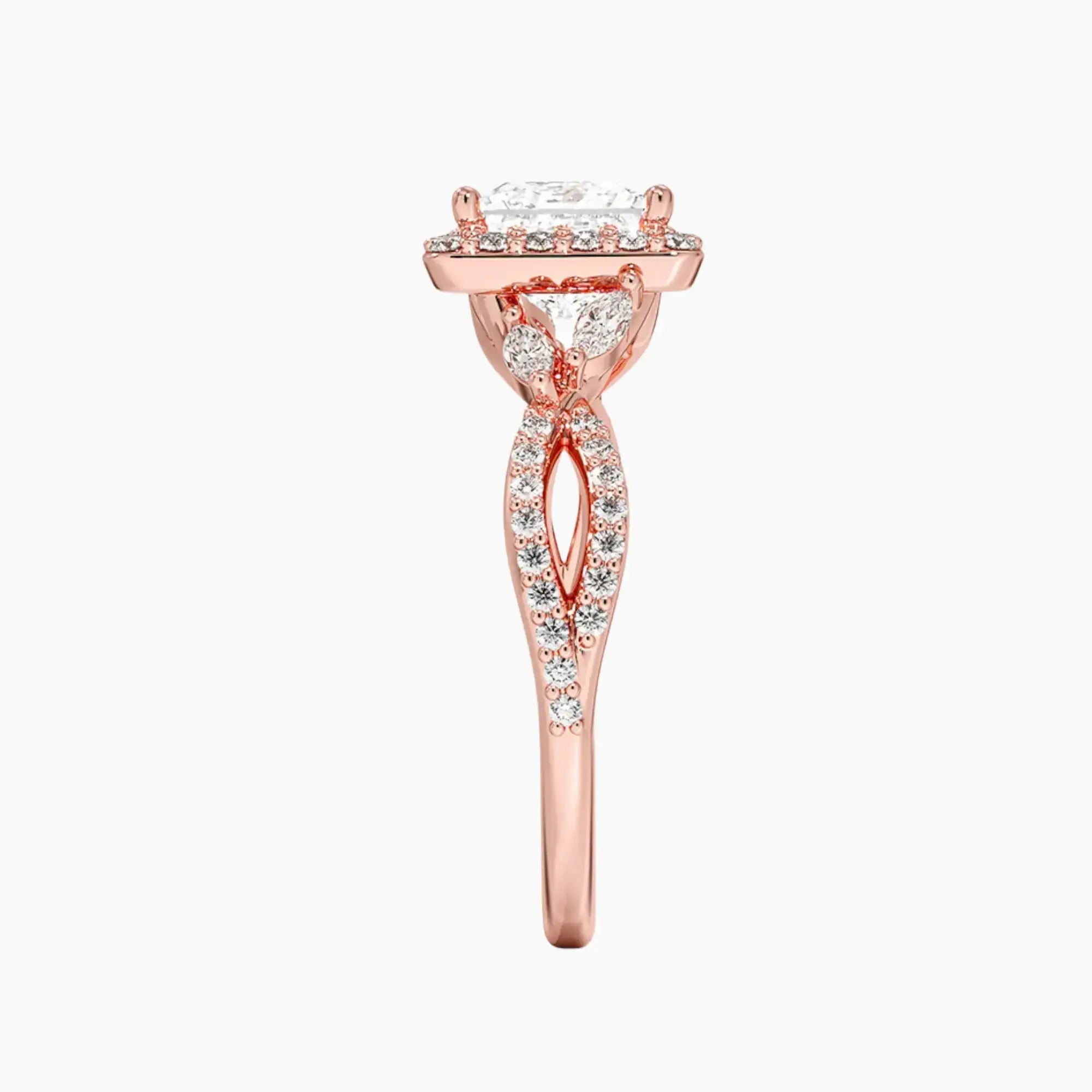 OBSER488 - Nerissa Halo Princess engagement ring setting view 6