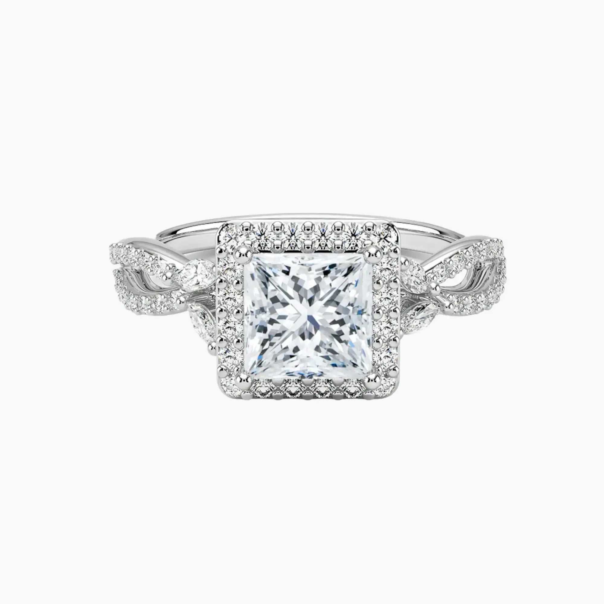 OBSER488 - Nerissa Halo Princess engagement ring setting view 1