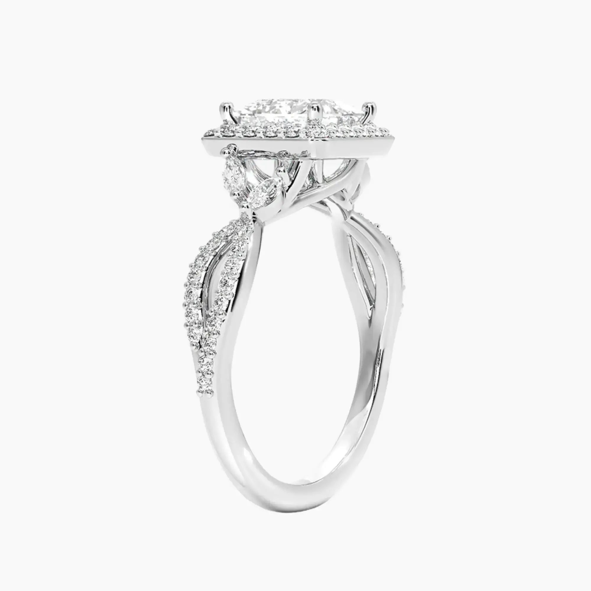 OBSER488 - Nerissa Halo Princess engagement ring setting view 2