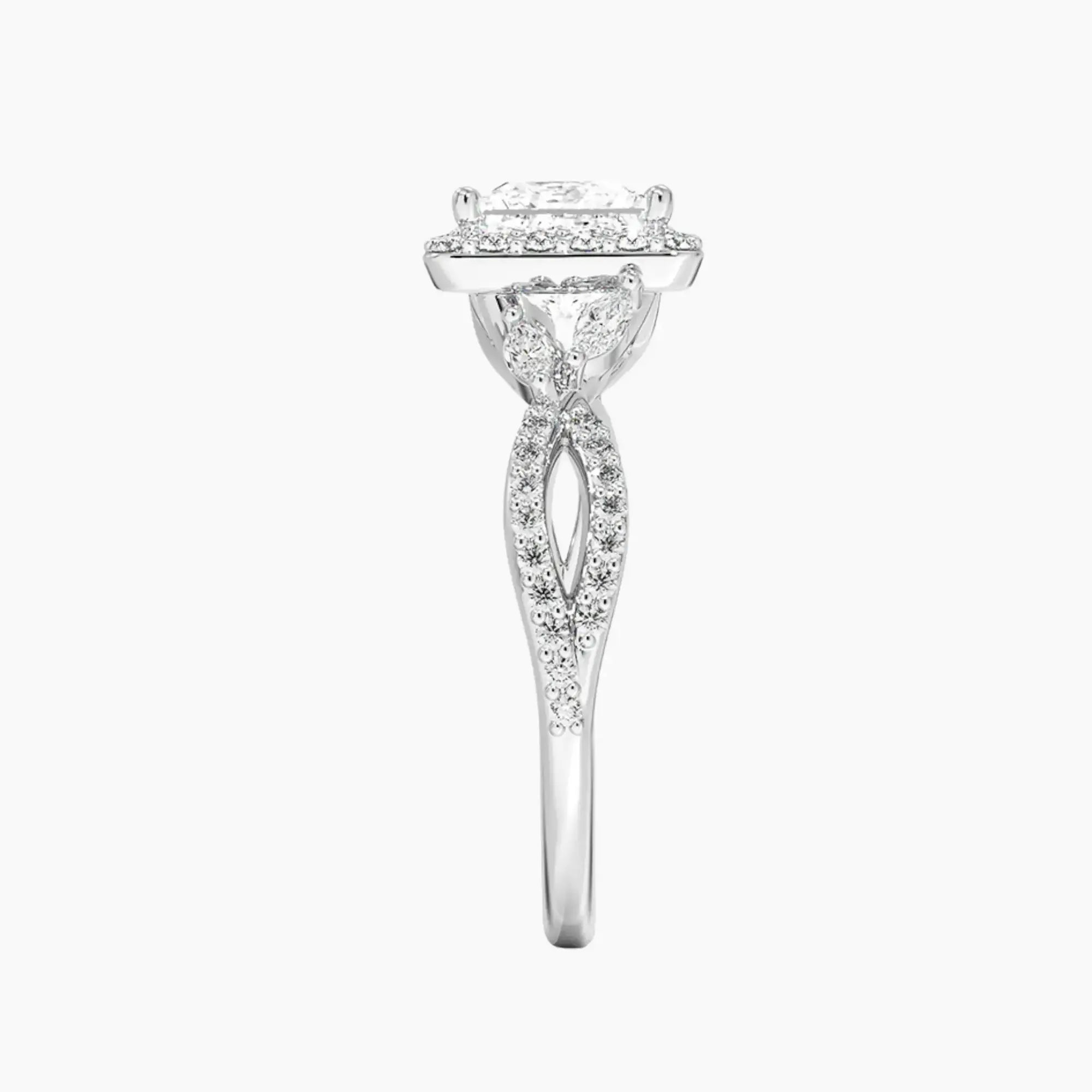 OBSER488 - Nerissa Halo Princess engagement ring setting view 3