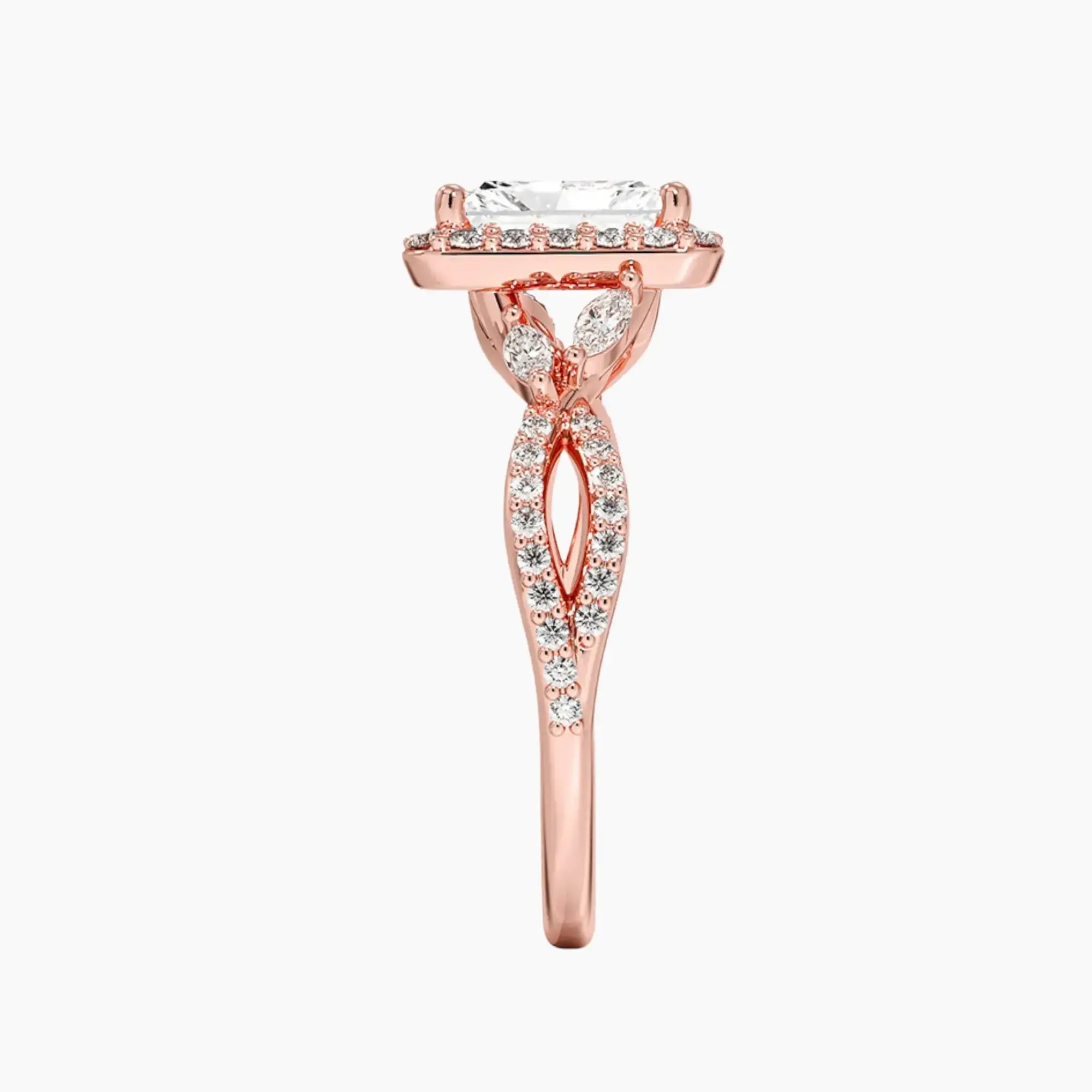 OBSER484 - Nerissa Halo Radiant engagement ring setting view 6