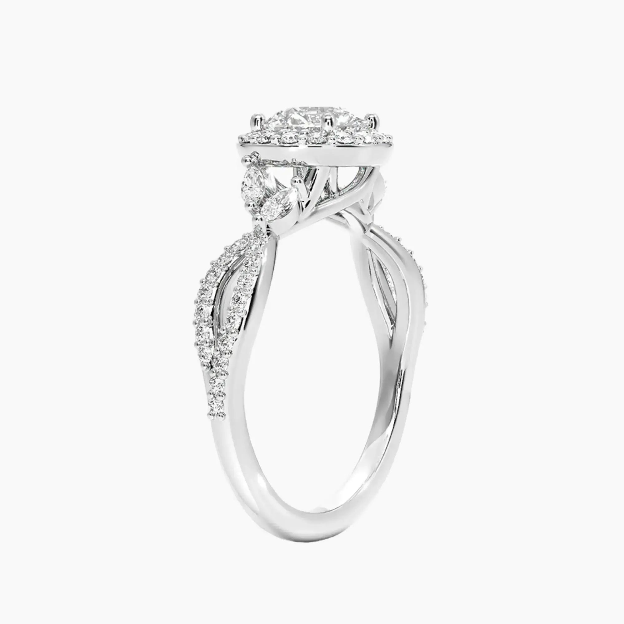 OBSER491 - Nerissa Halo Round engagement ring setting view 2