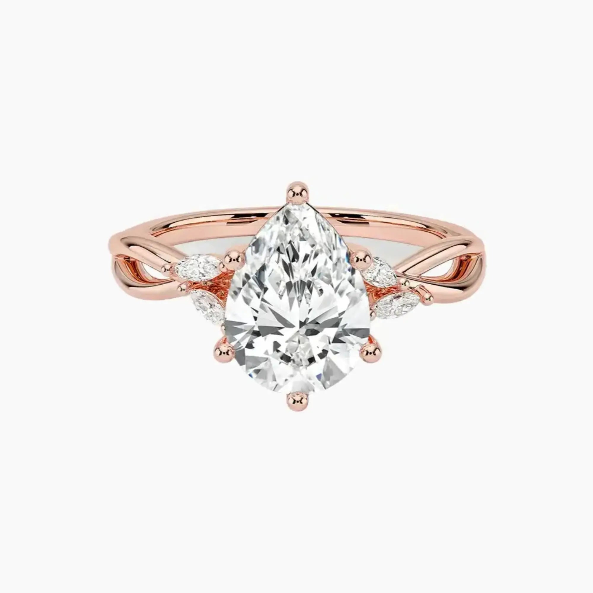 OBSER251 - Amara Pear engagement ring setting view 4