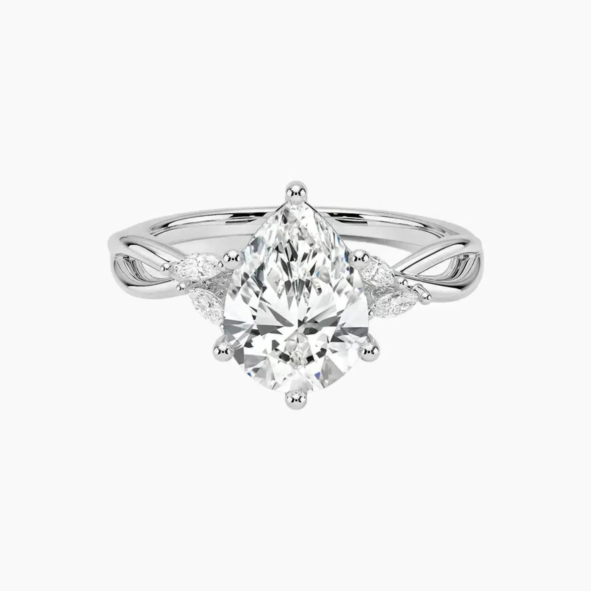 OBSER251 - Amara Pear engagement ring setting view 1